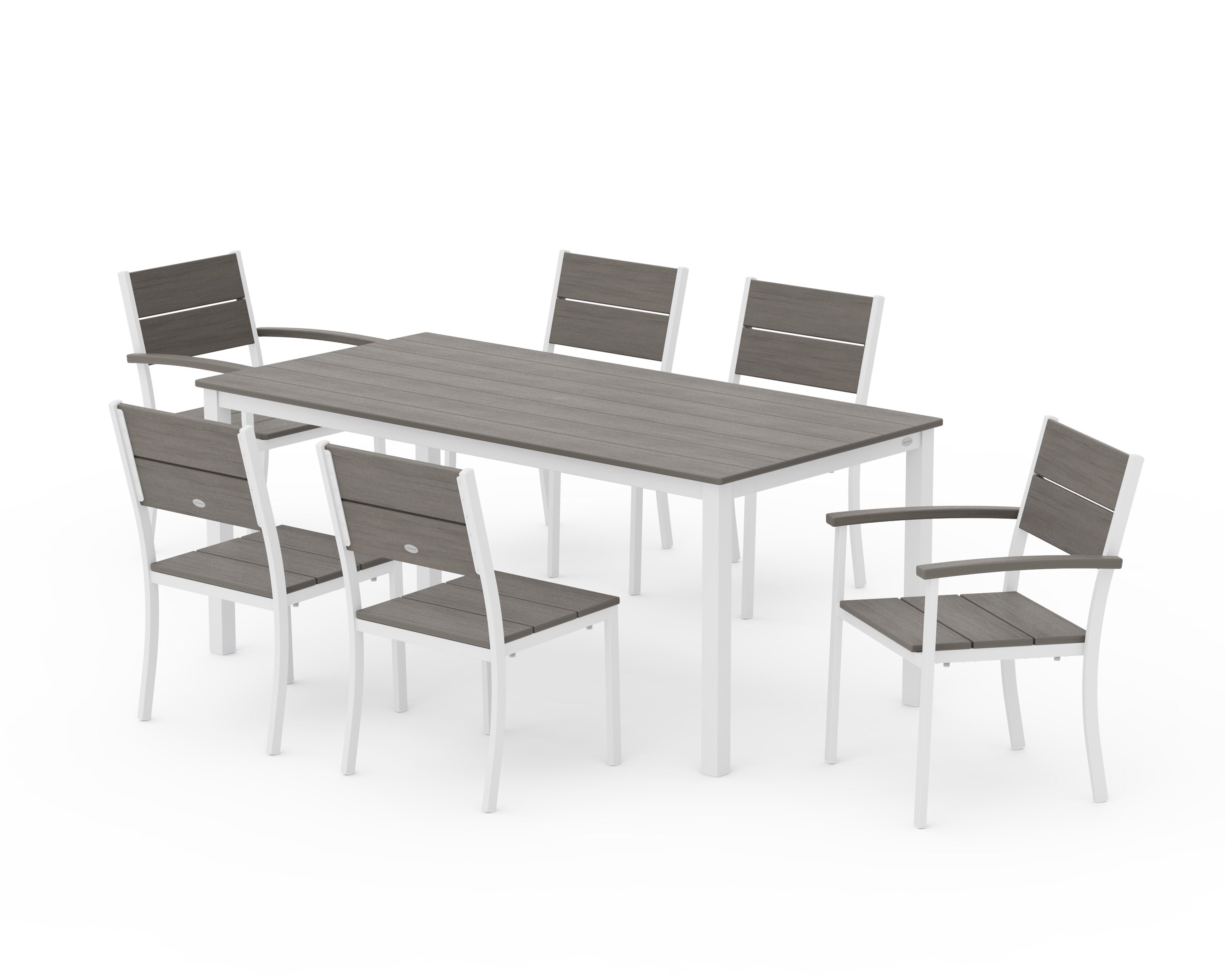 Main Street 7-Piece Dining Set in White / Driftwood