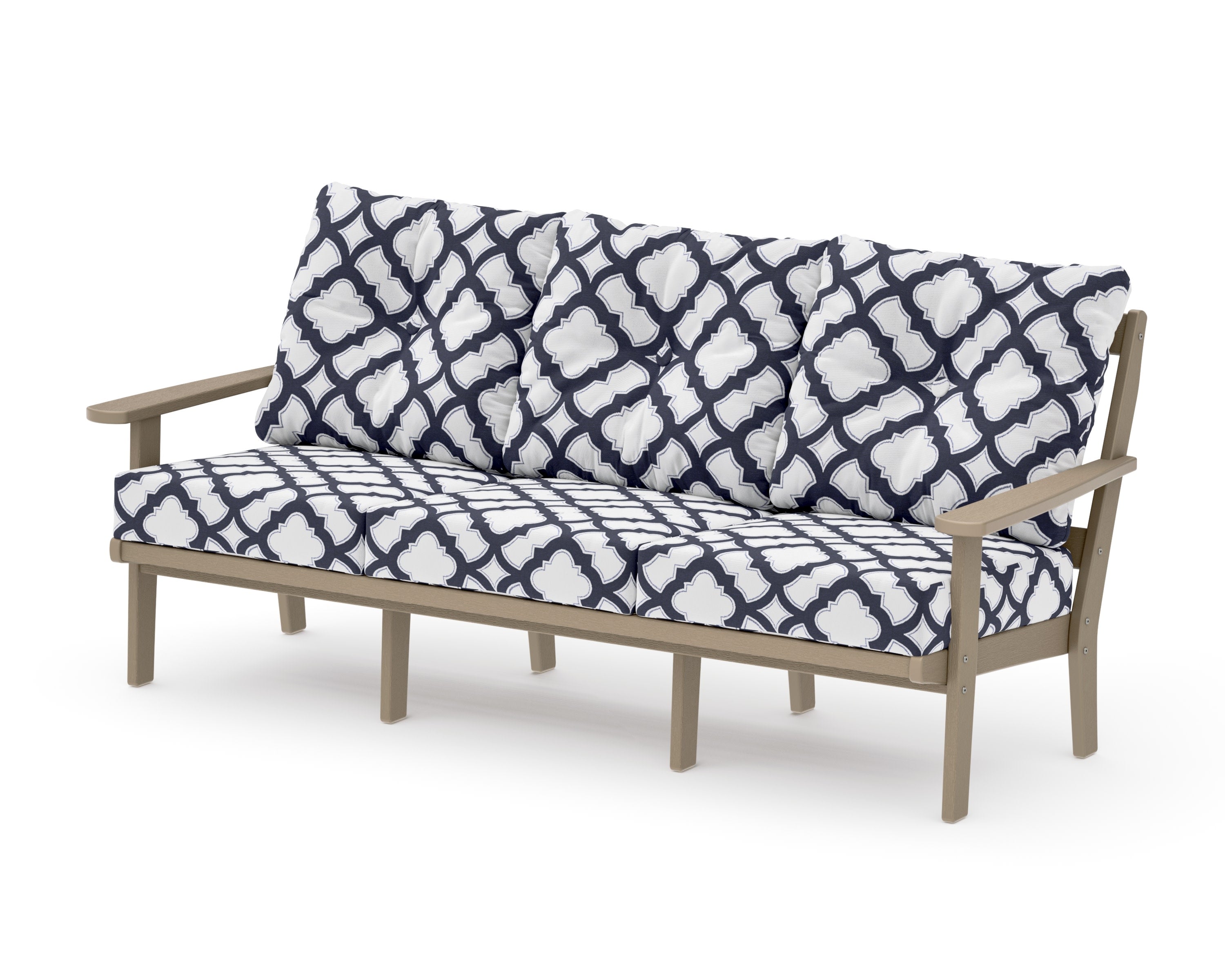 Mission Deep Seating Sofa in Vintage Sahara / Trellis Navy