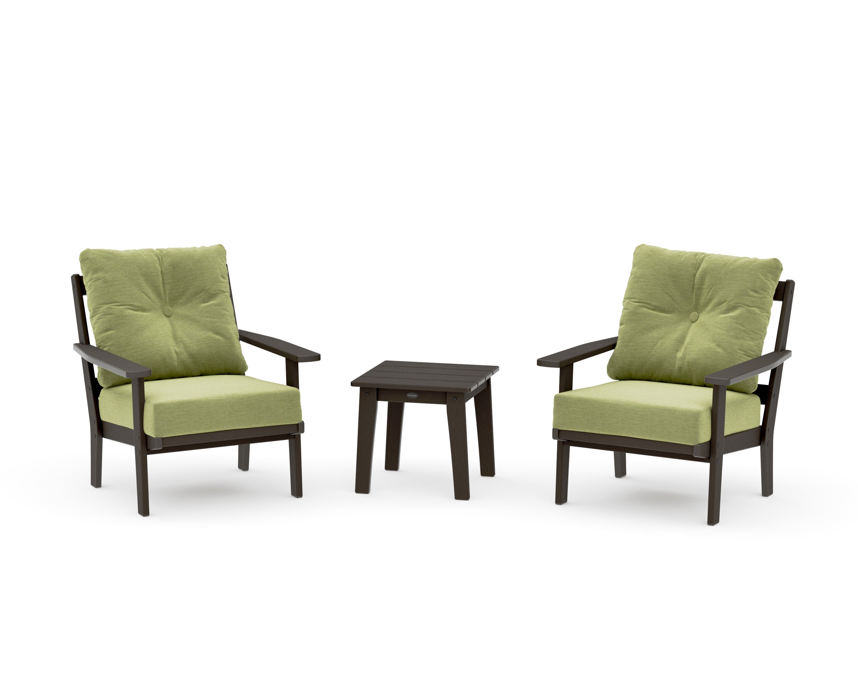 Oxford 3-Piece Deep Seating Set in Vintage Coffee / Chartreuse Boucle