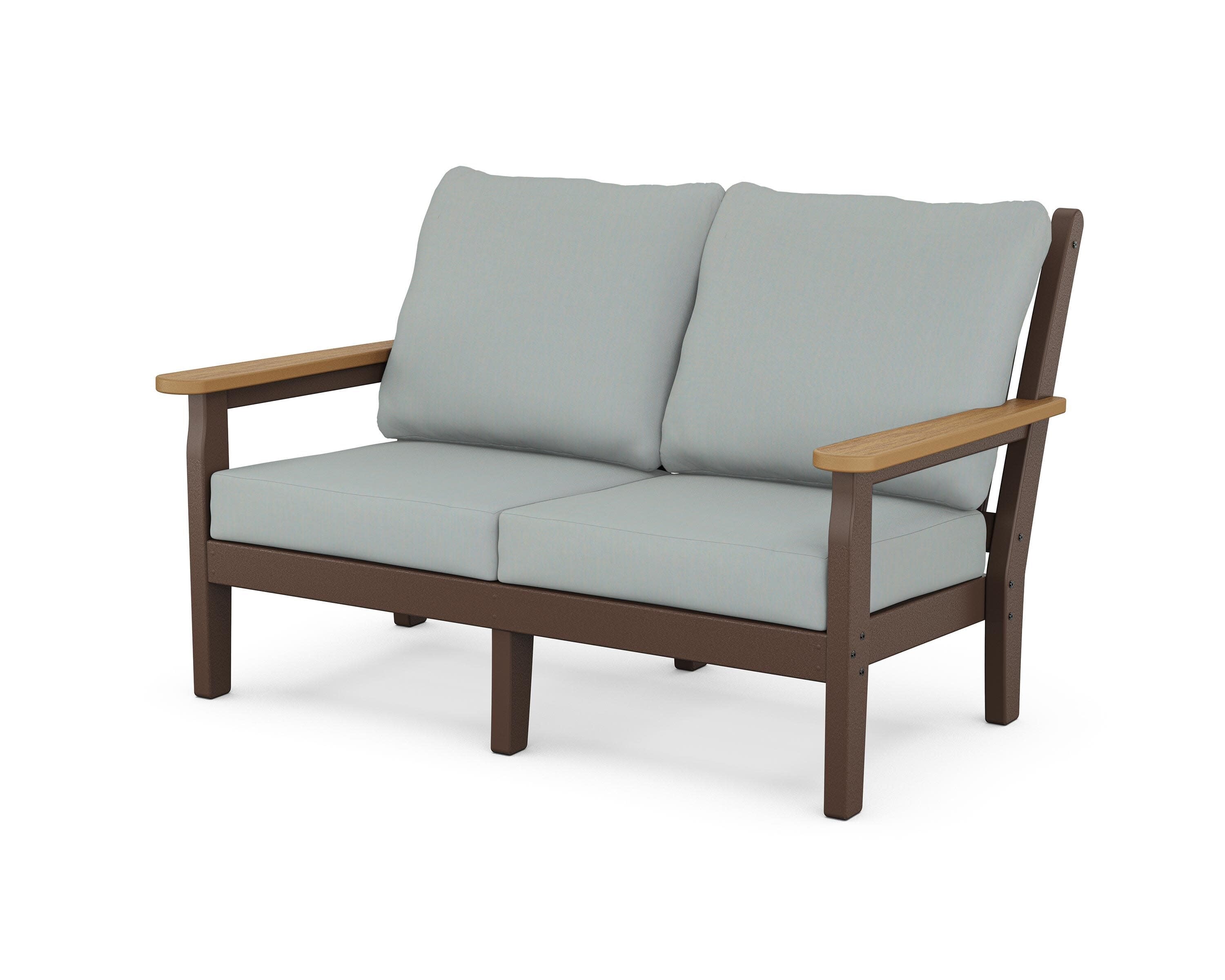 Chippendale Deep Seating Loveseat in Mahogany / Natural / Spa