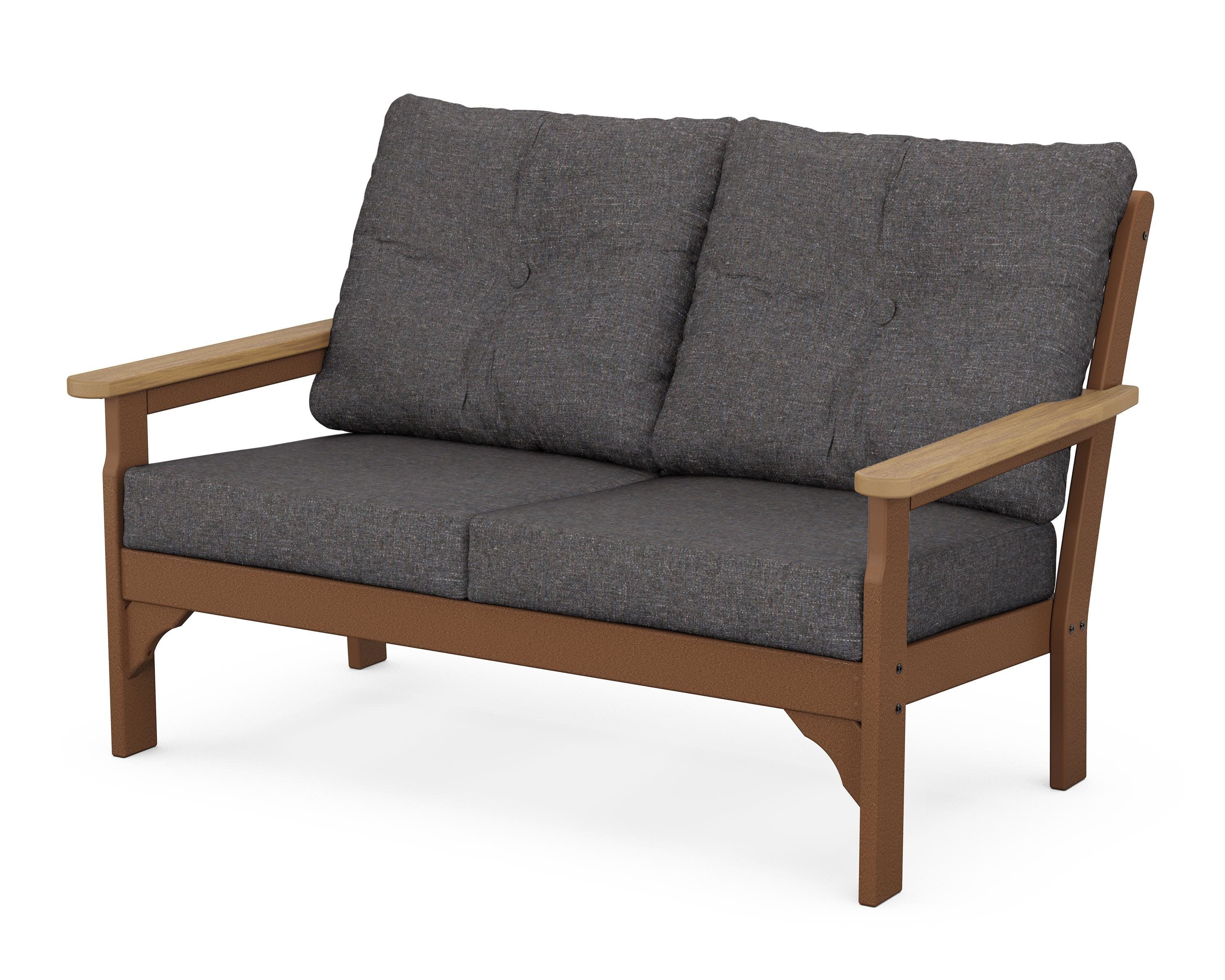 Vineyard Deep Seating Loveseat in Teak / Natural / Ash Charcoal