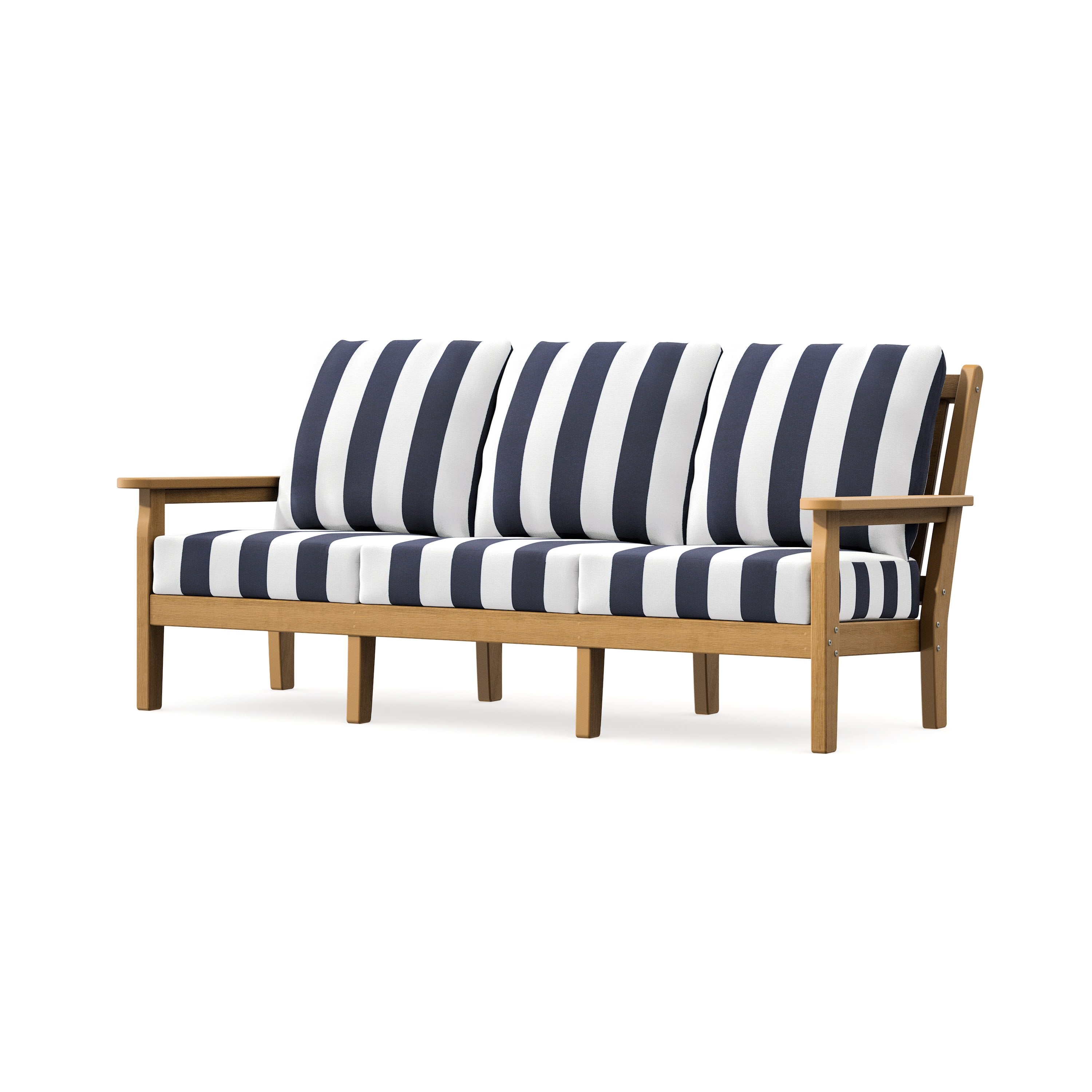Chippendale Deep Seating Sofa in Natural / Cabana Stripe Navy
