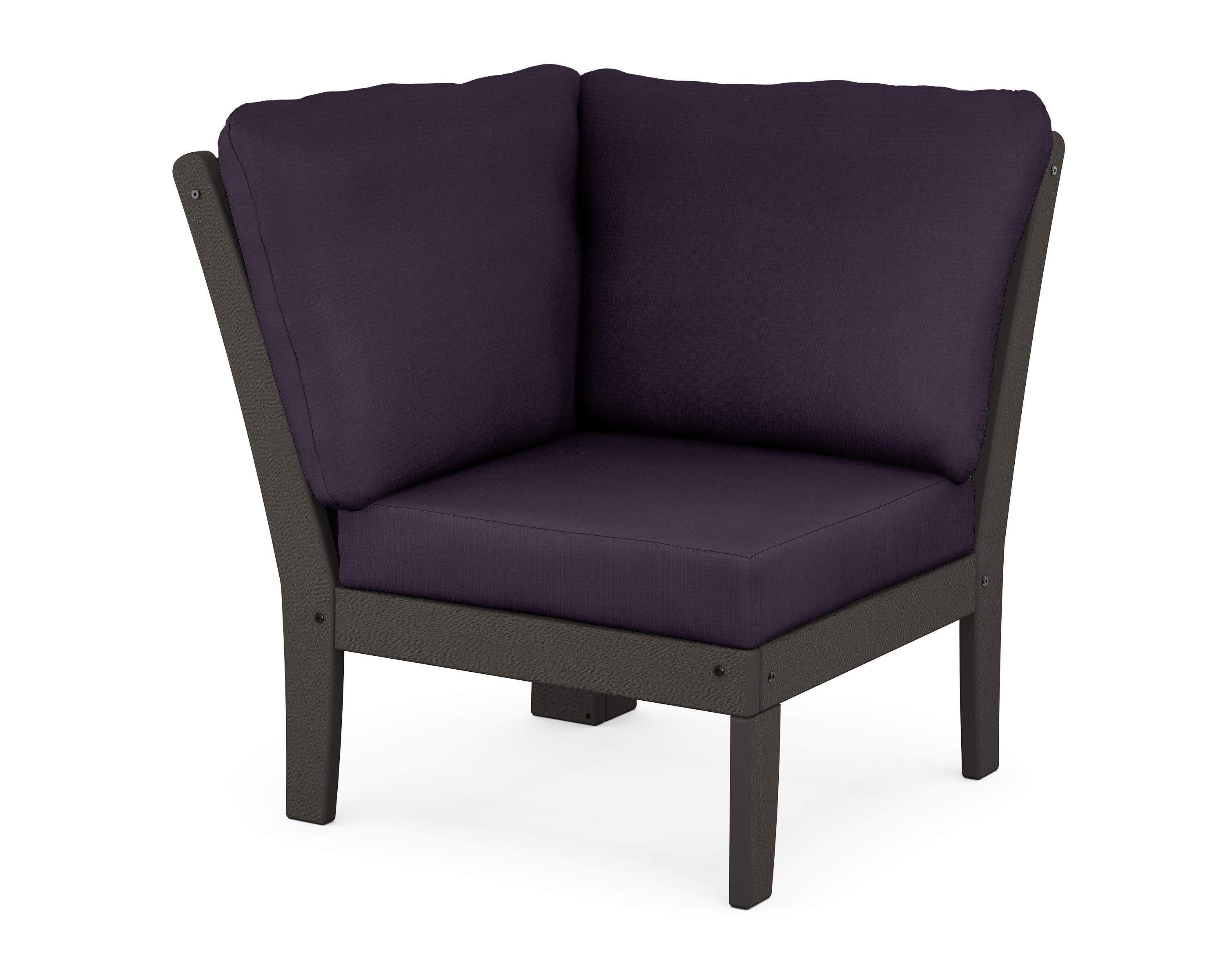 Braxton Modular Corner Chair in Vintage Coffee / Navy Linen