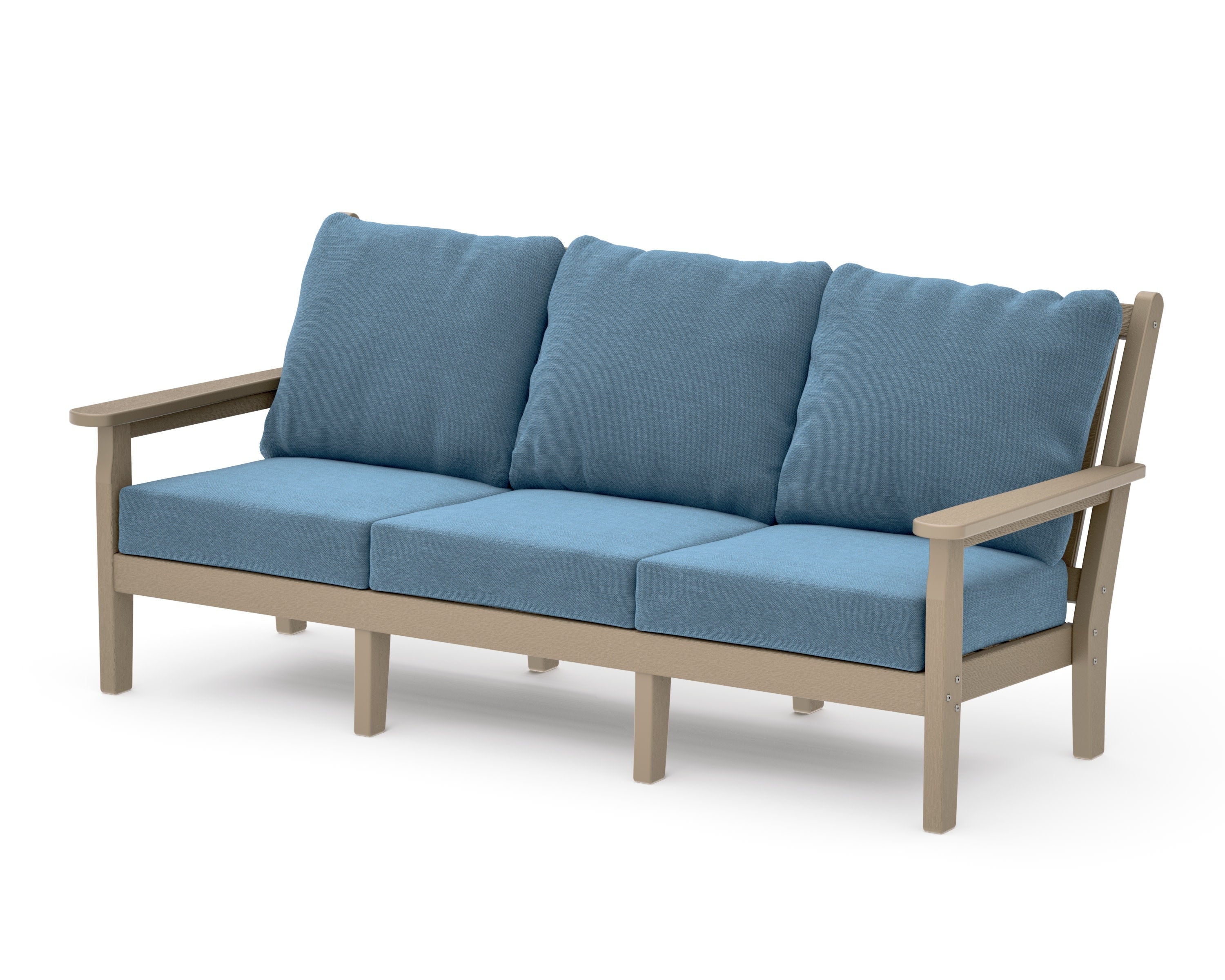 Chippendale Deep Seating Sofa in Vintage Sahara / Sky Blue