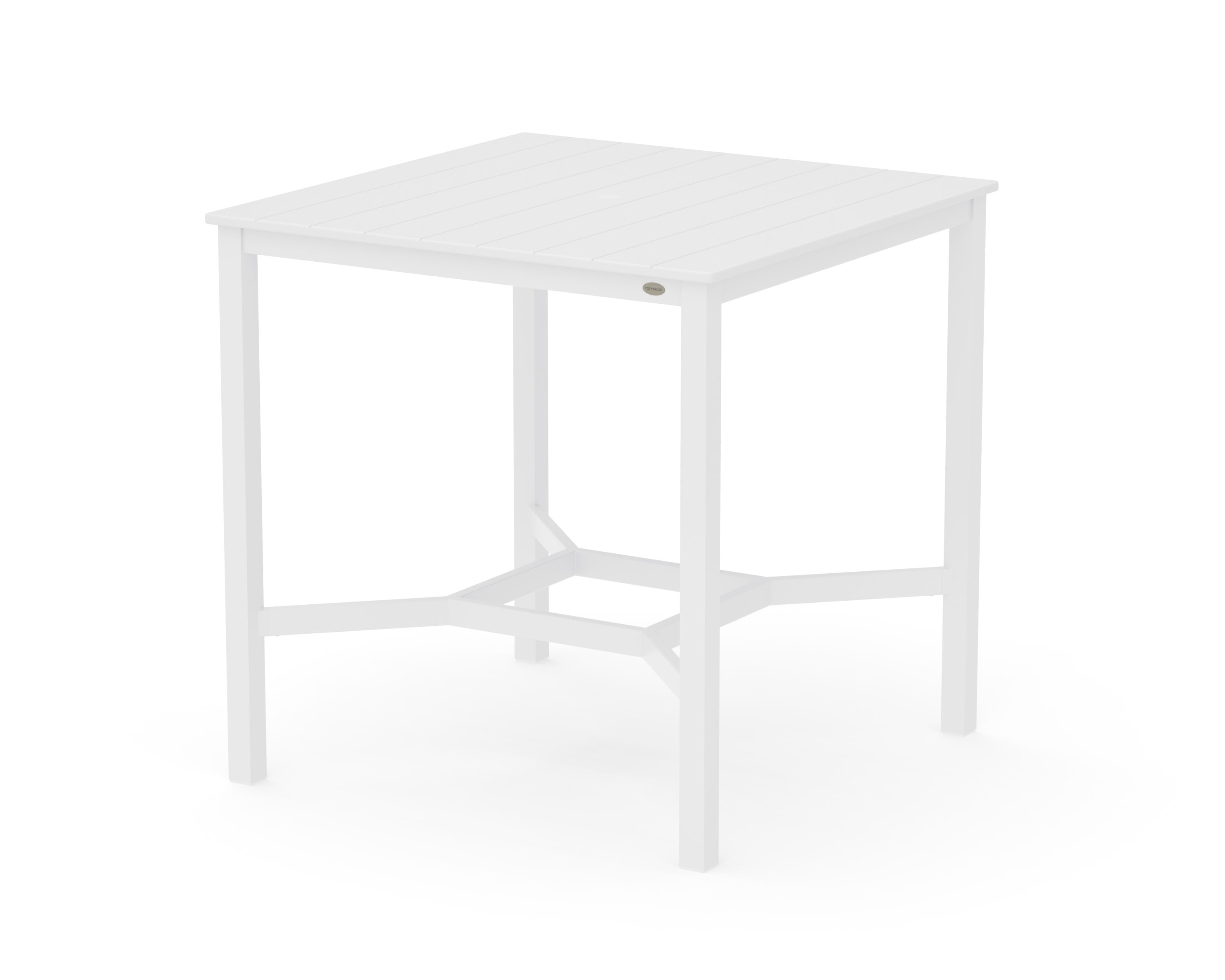 Main Street 42 x 42 Bar Table in White / White