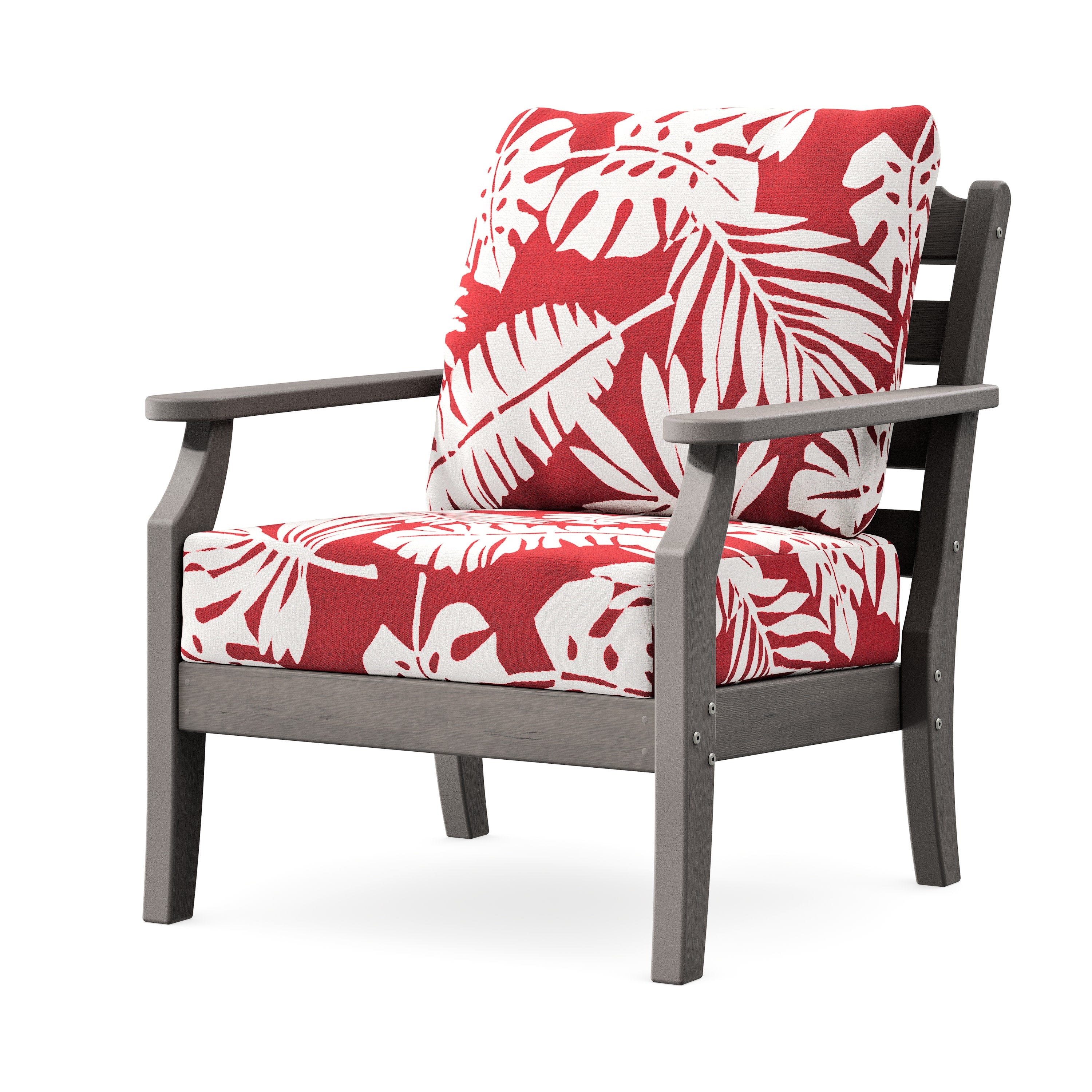 Savannah Deep Seating Chair in Driftwood / Leaf Crimson