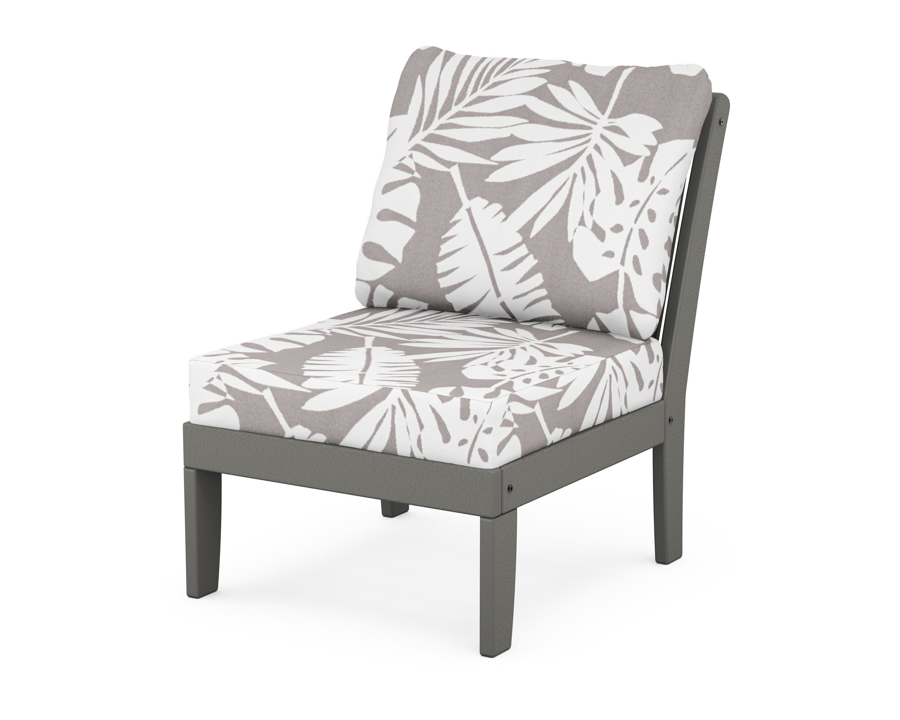 Braxton Modular Armless Chair in Slate Grey / Leaf Grey Mist