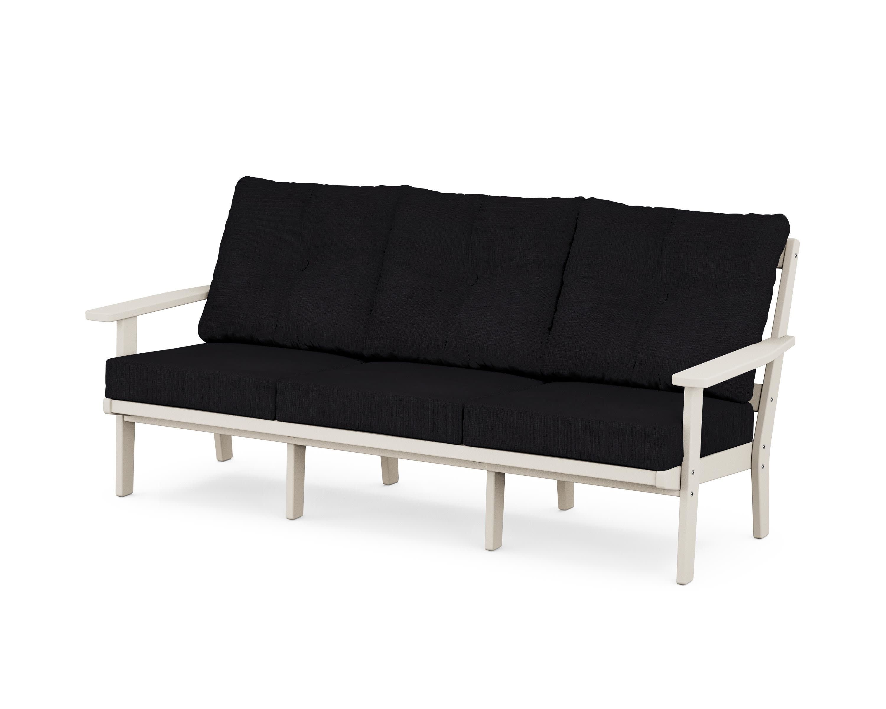 Oxford Deep Seating Sofa in Sand / Midnight Linen