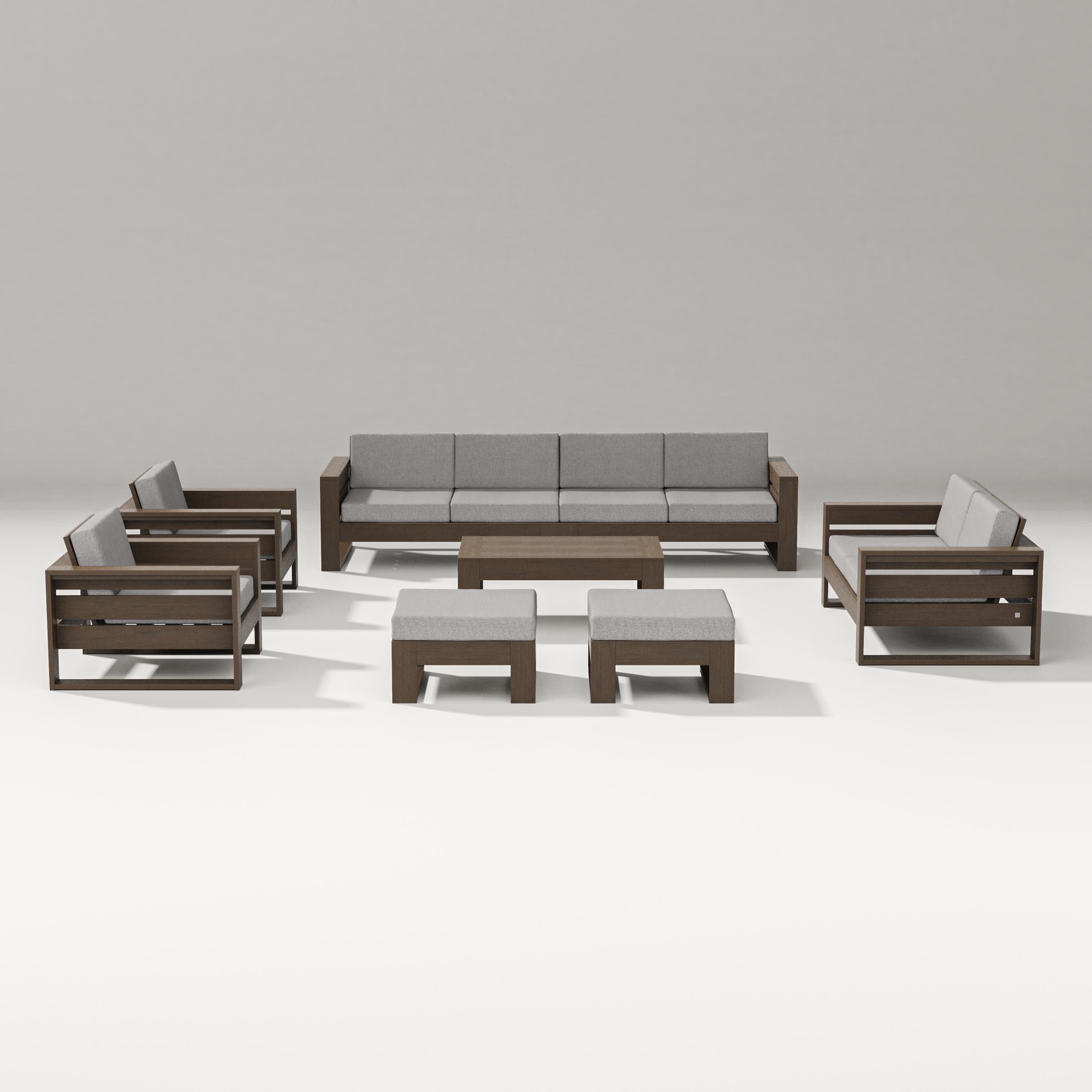 Latitude 8-Piece Lounge Sofa Set in Kona / Grey Mist