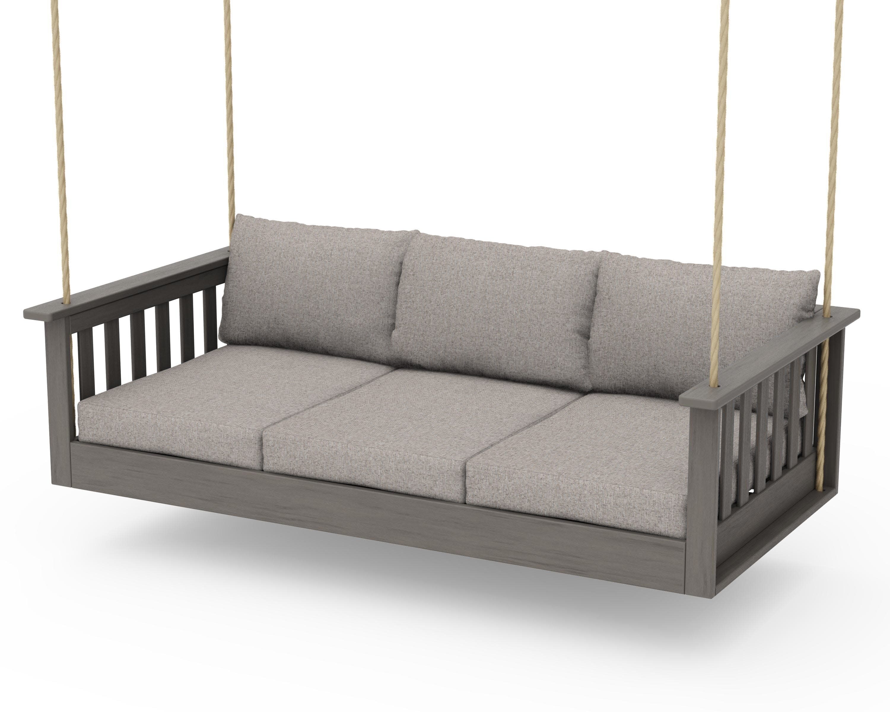 Vineyard Daybed Swing in Driftwood / Weathered Tweed