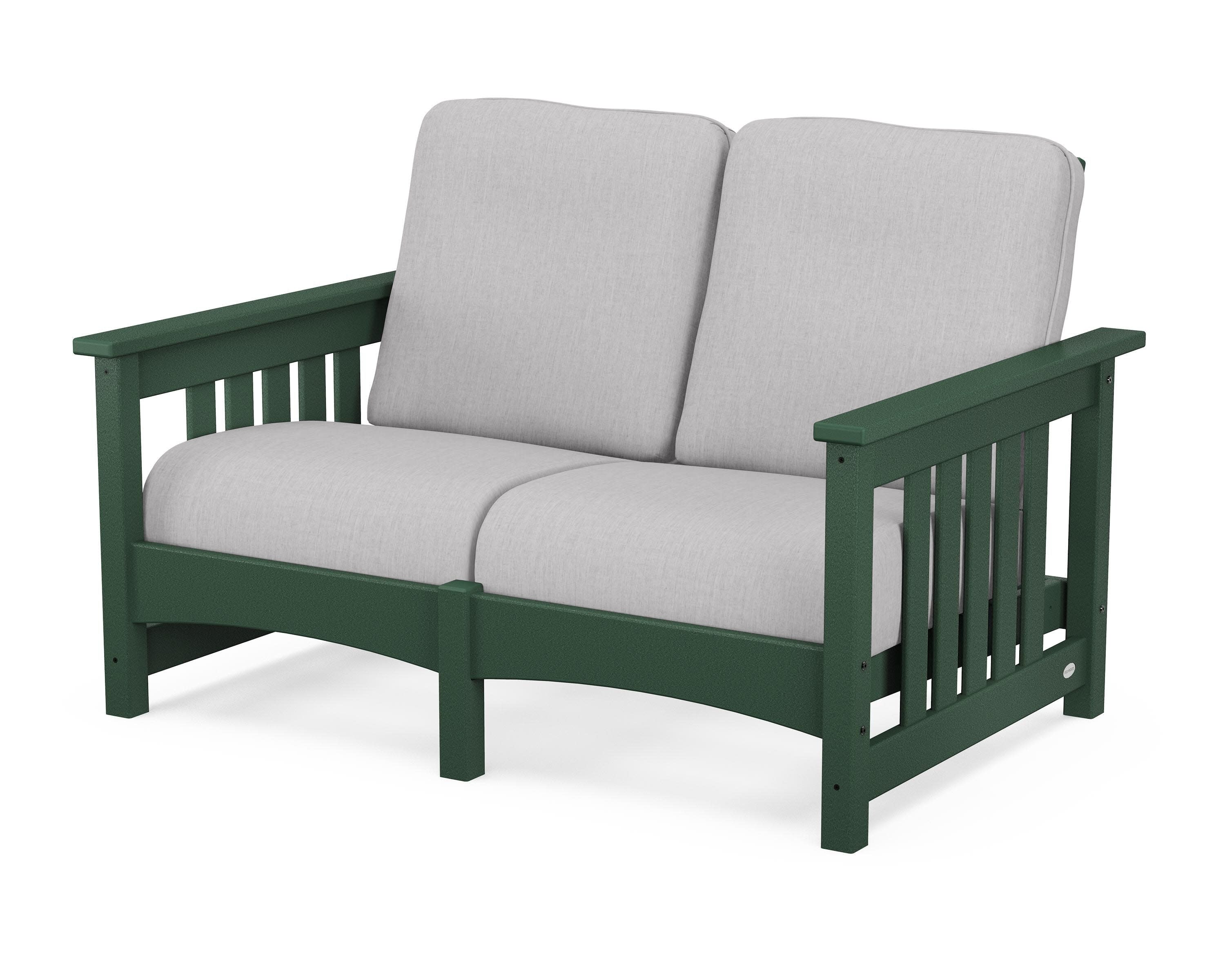 Club Mission Loveseat in Green / Granite