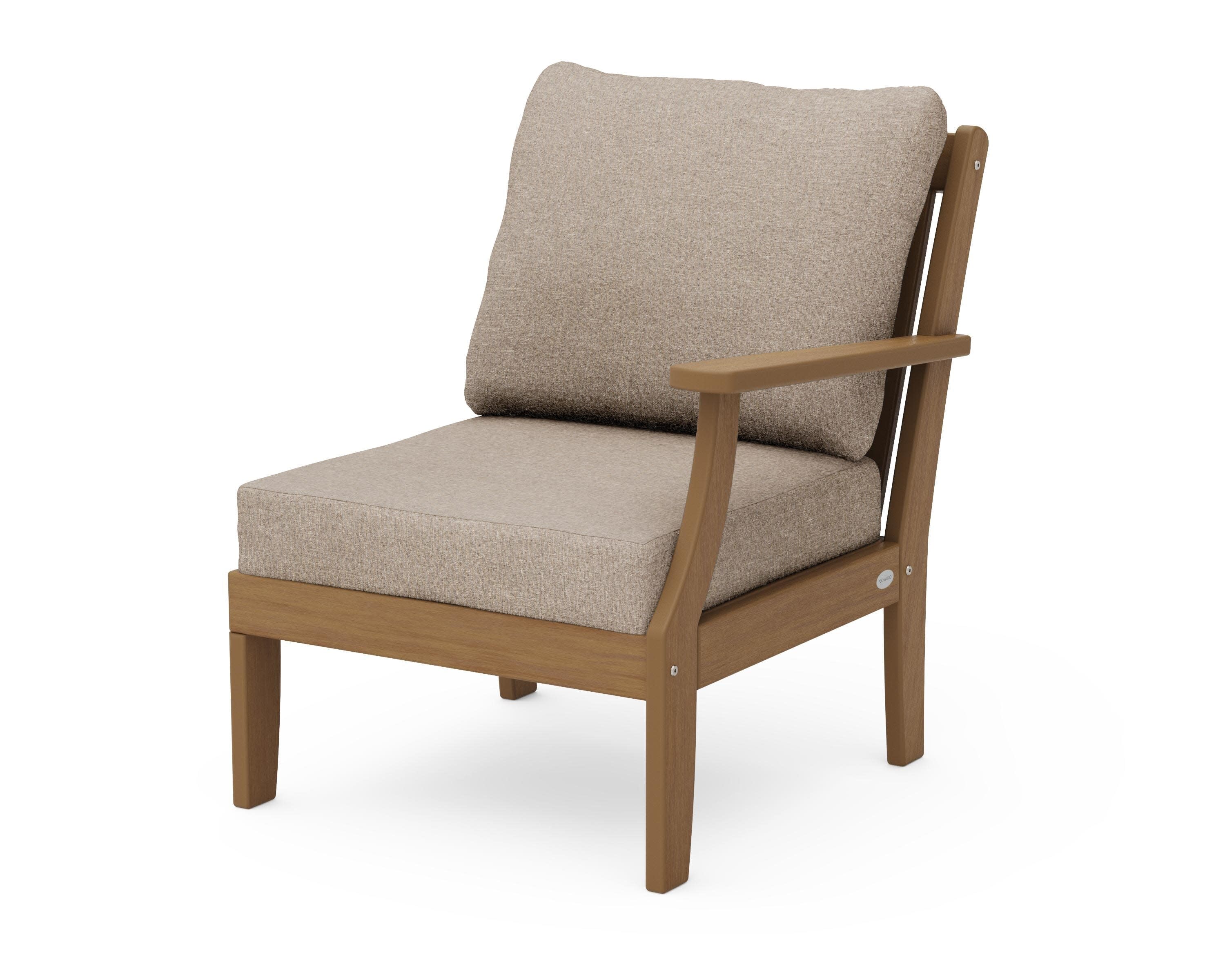 Braxton Modular Right Arm Chair in Natural / Spiced Burlap