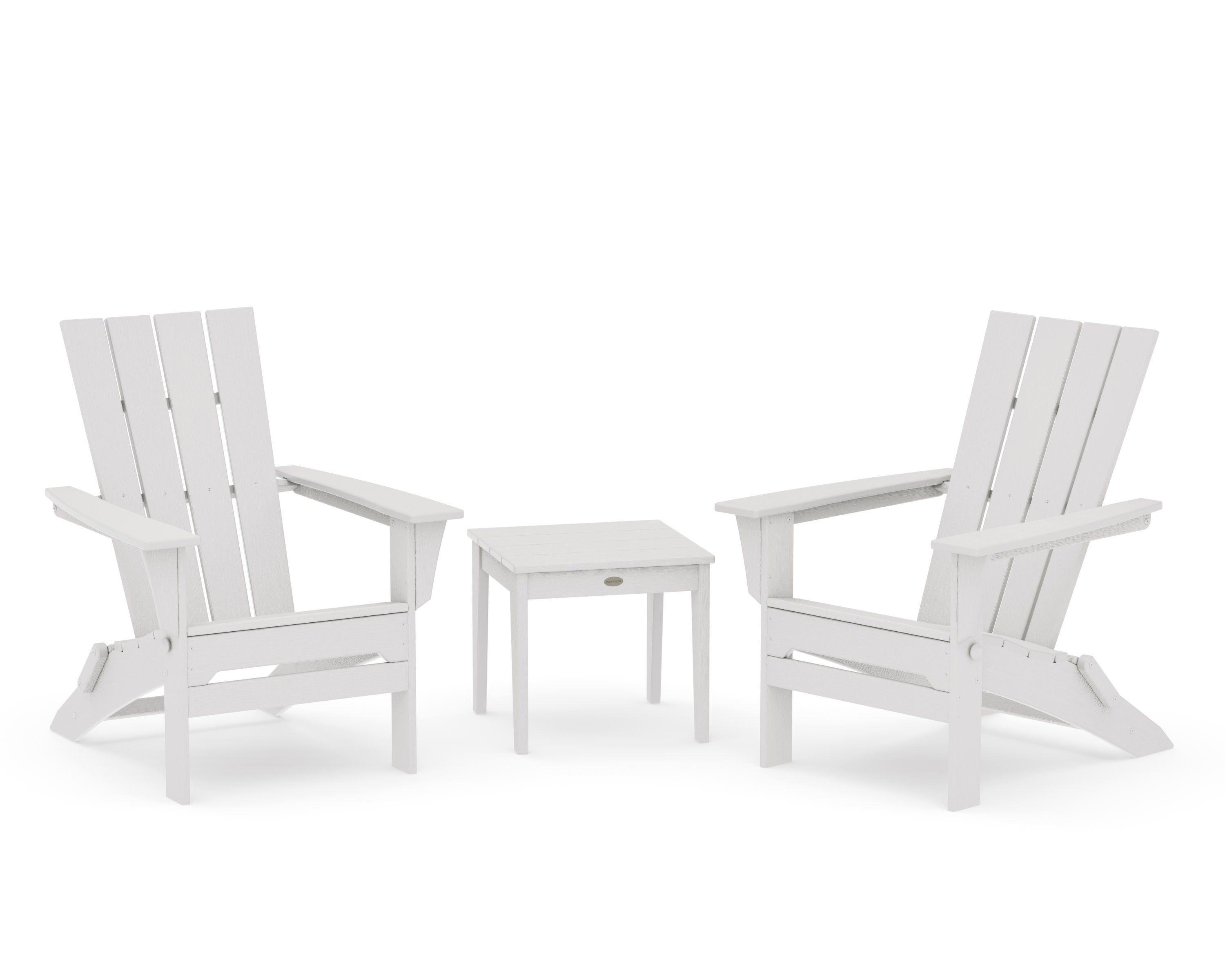 Quattro Folding Chair 3-Piece Adirondack Set in Vintage White