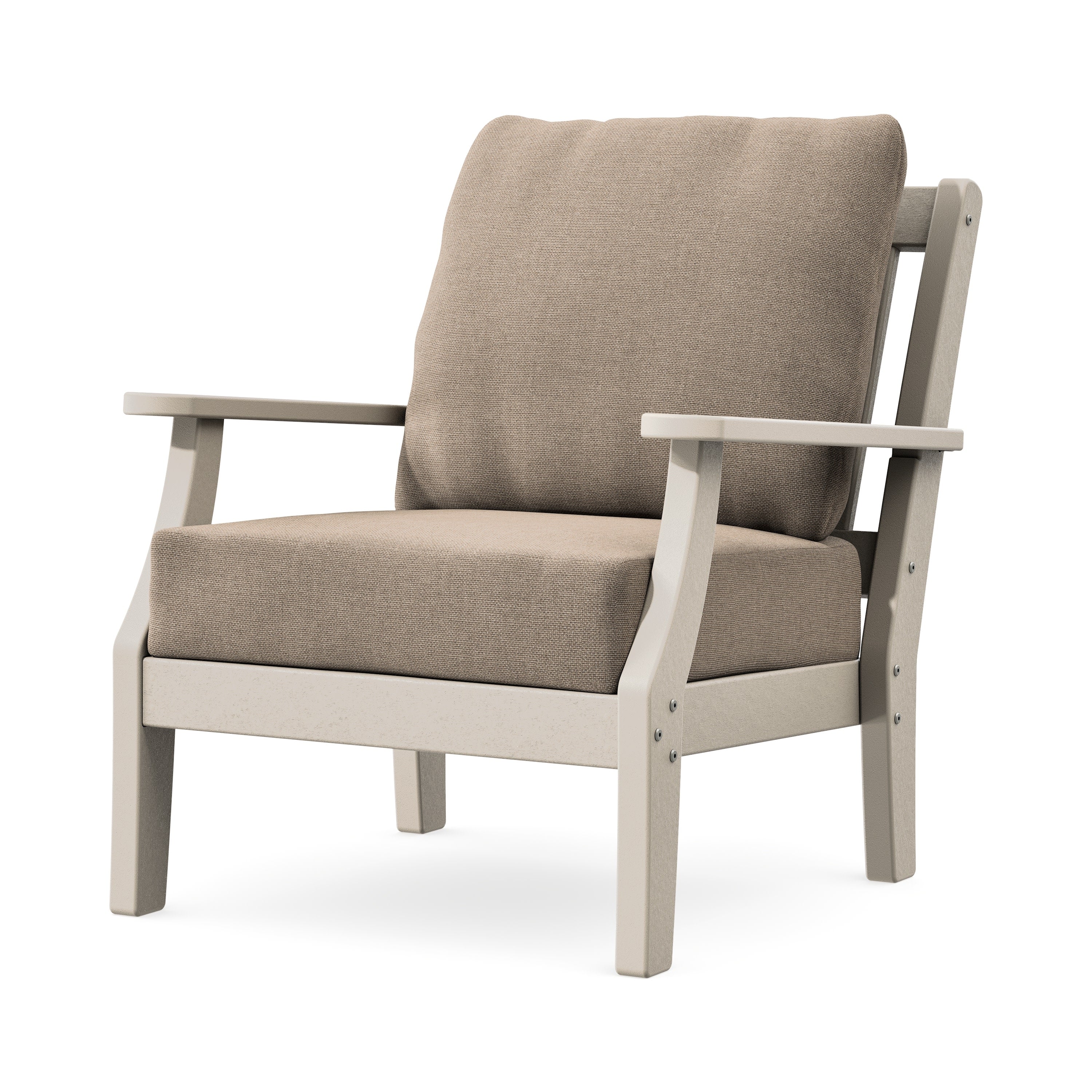 Chinoiserie Deep Seating Chair in Sand / Spiced Burlap