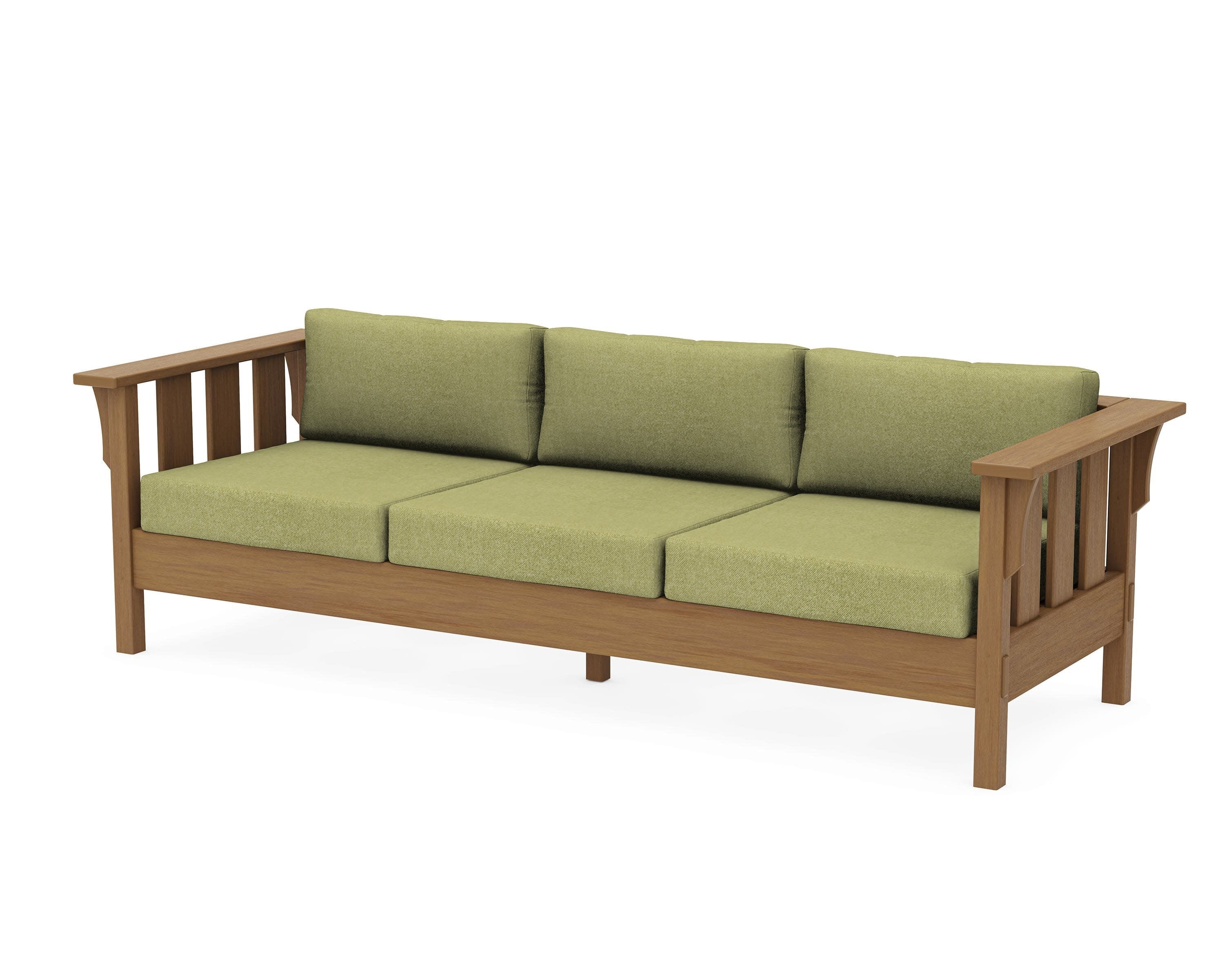 Acadia Deep Seating Sofa in Natural / Chartreuse Boucle