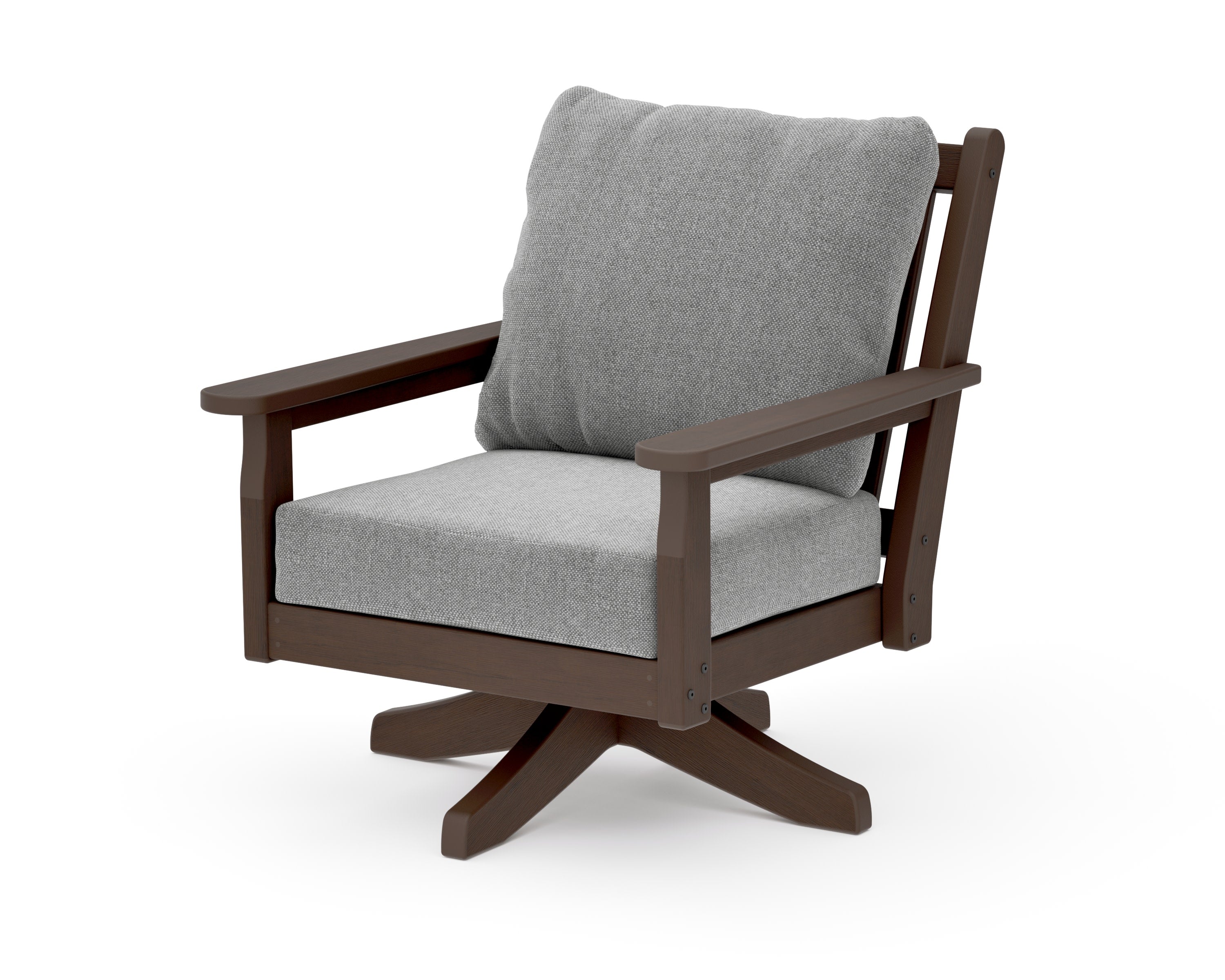 Chippendale Deep Seating Swivel Chair in Kona / Grey Mist