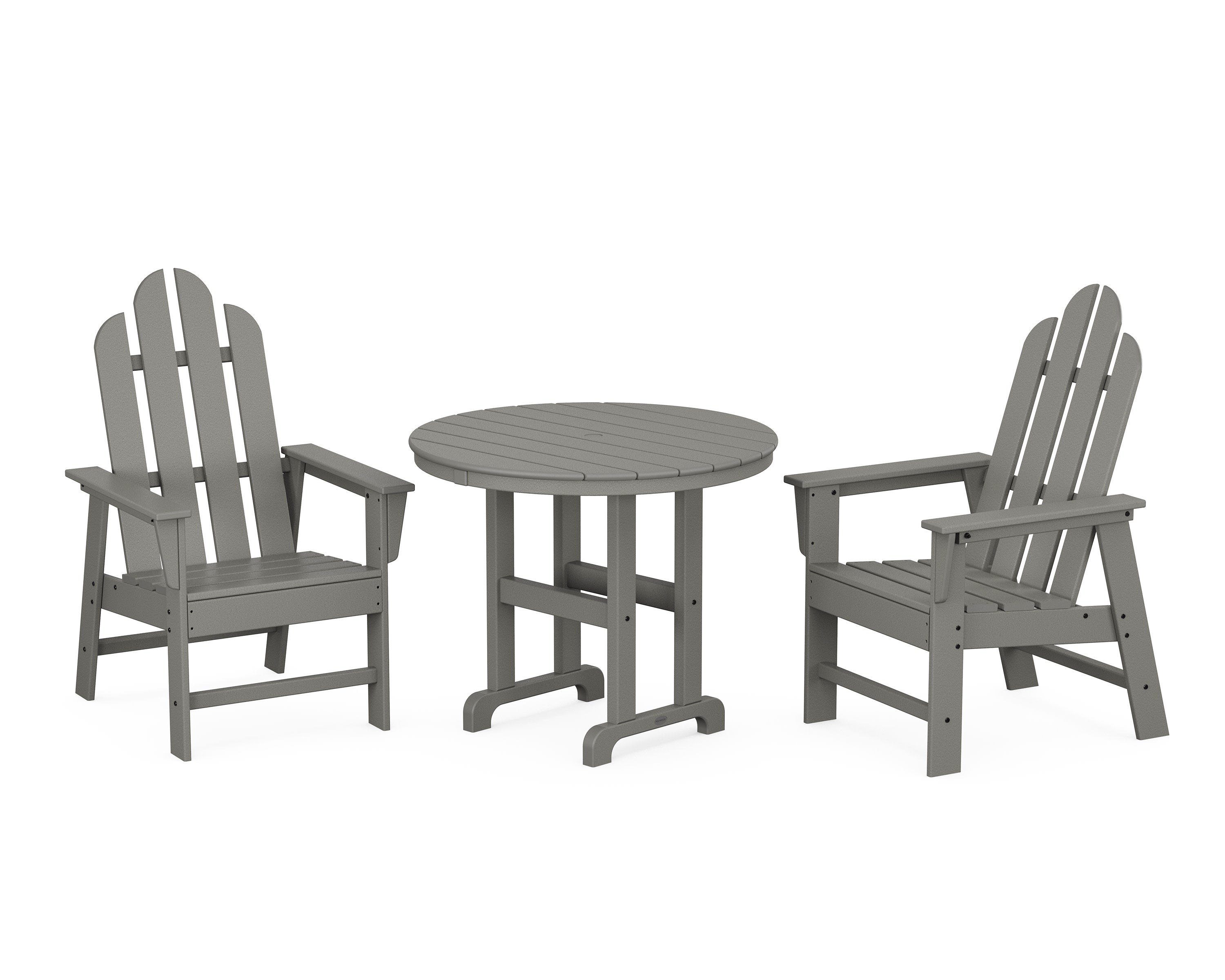 Long Island 3-Piece Round Dining Set in Slate Grey