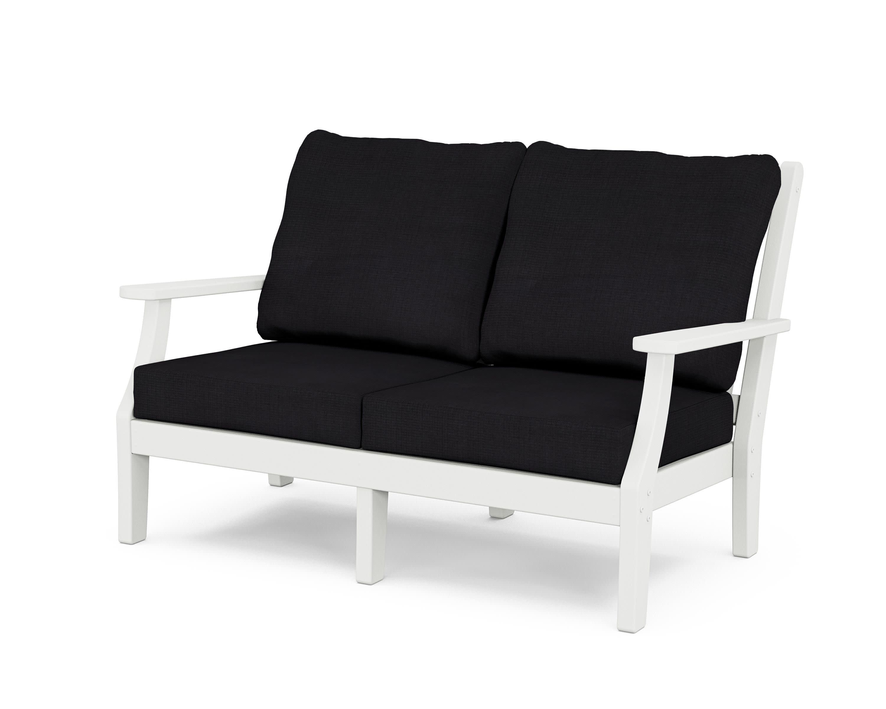 Wovendale Deep Seating Loveseat in White / Midnight Linen