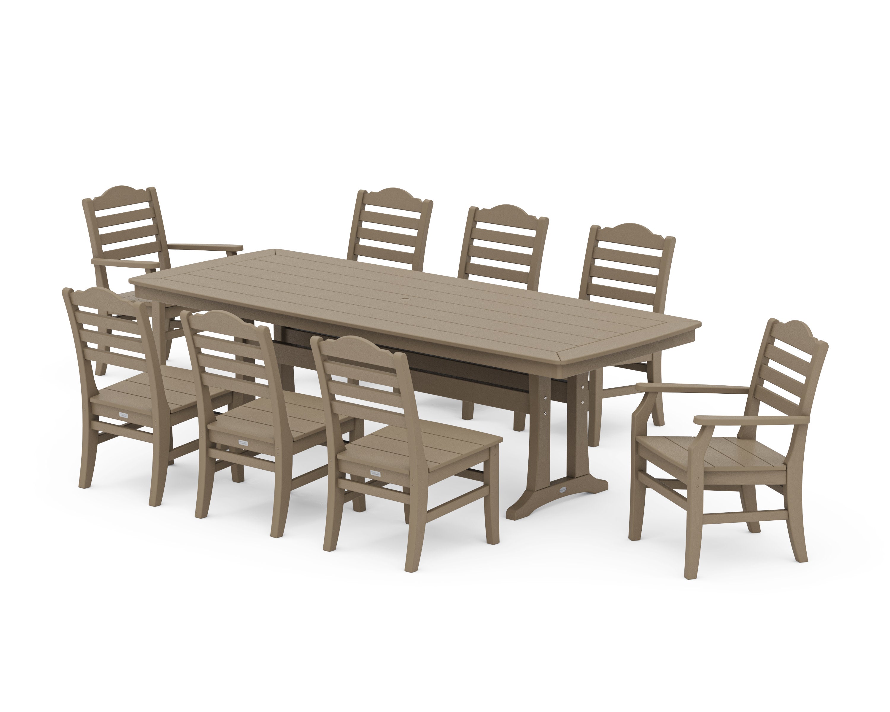 Savannah 9-Piece Dining Set with Trestle Legs in Vintage Sahara