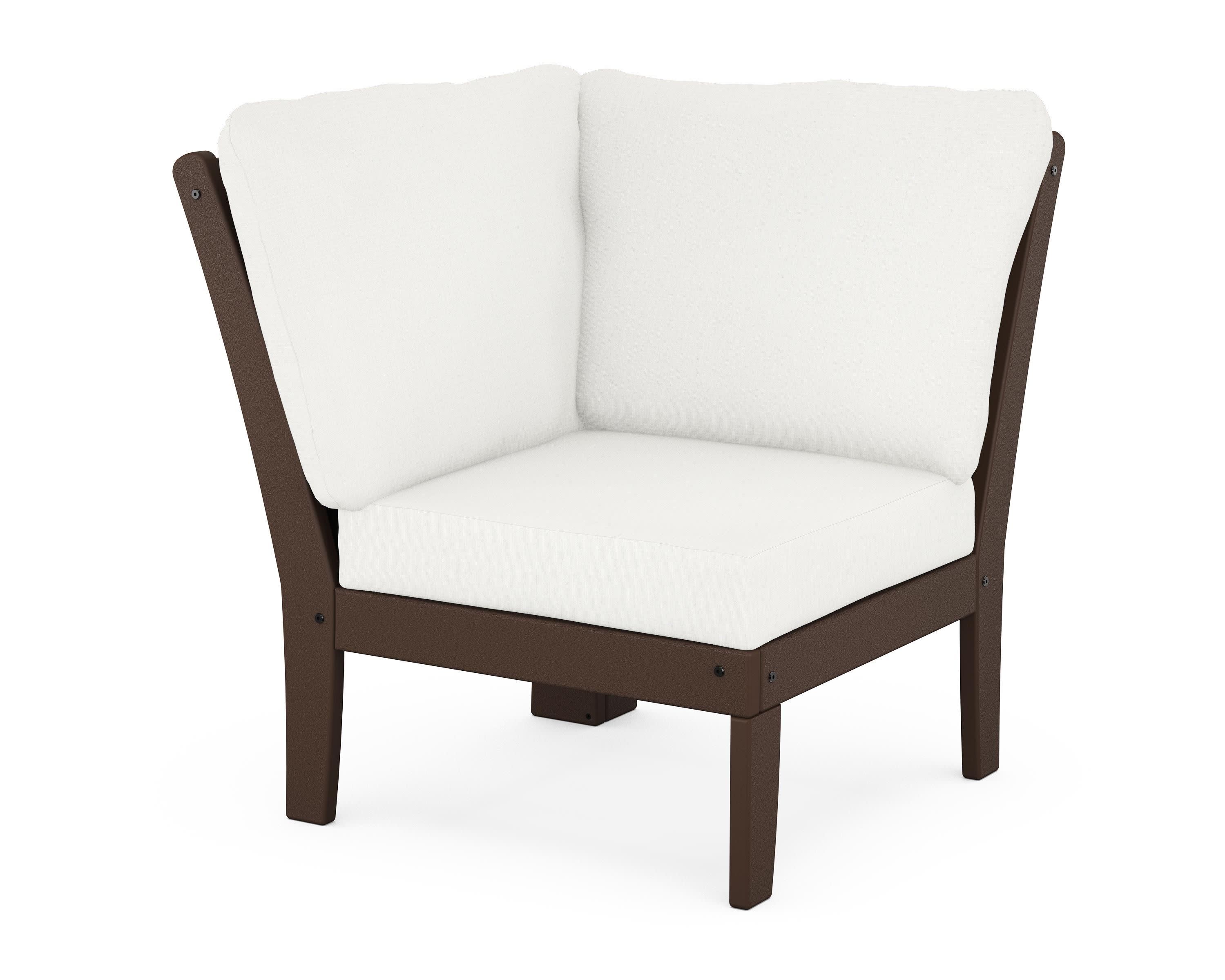 Braxton Modular Corner Chair in Mahogany / Natural Linen