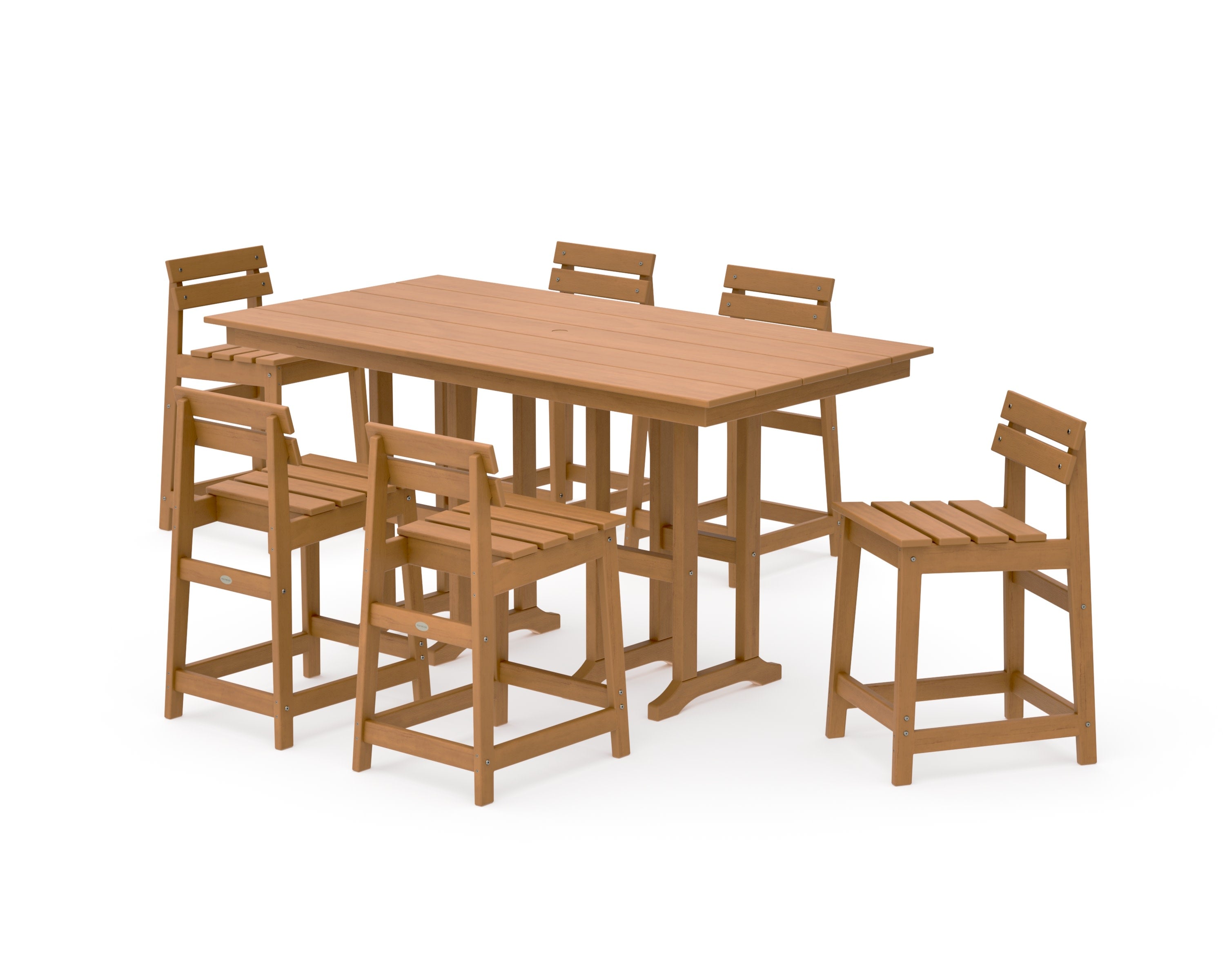 Modern Studio Plaza Lowback Counter Chair 7-Piece Set in Natural