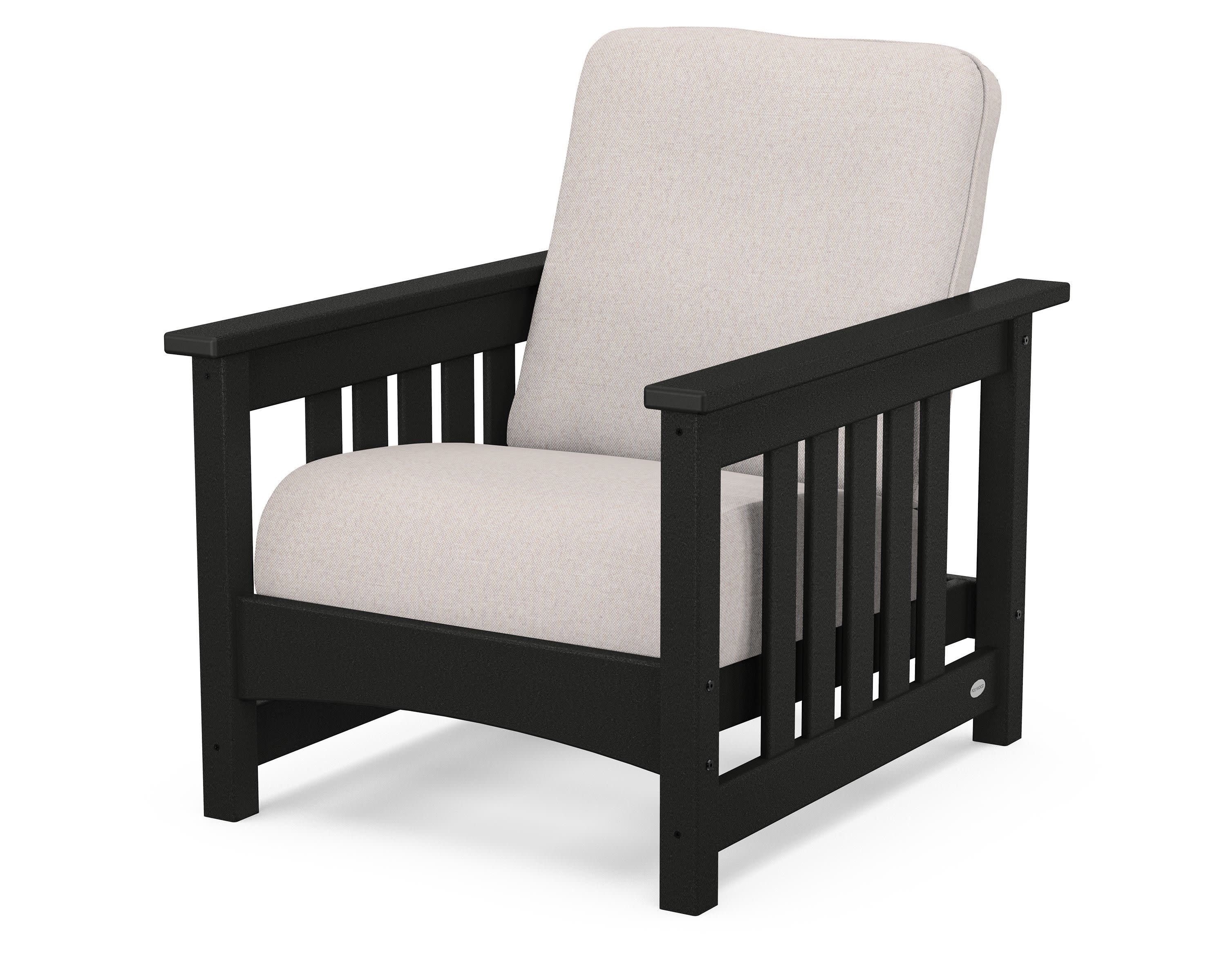 Club Mission Chair in Black / Dune Burlap