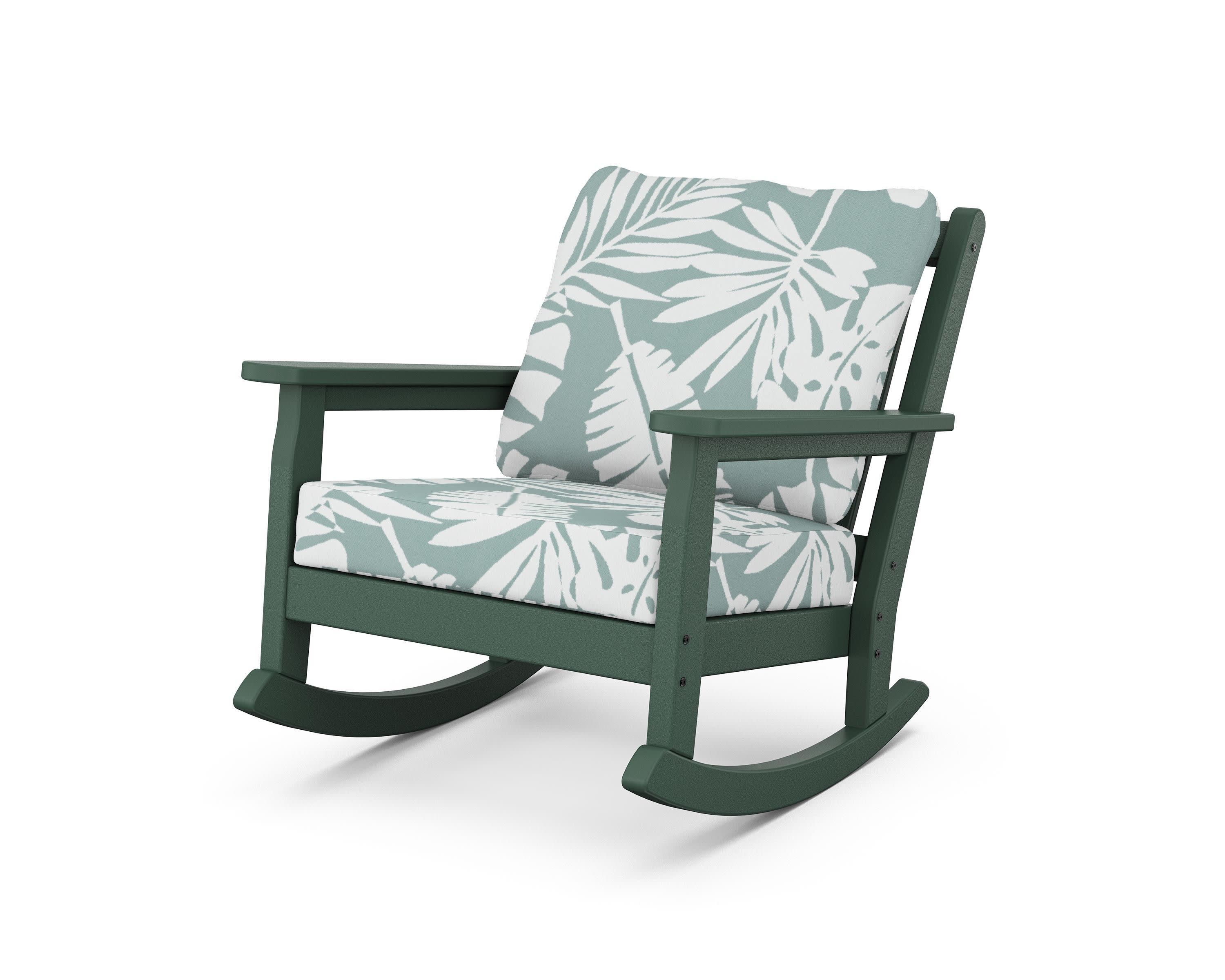 Chippendale Deep Seating Rocking Chair in Green / Leaf Glacier Spa