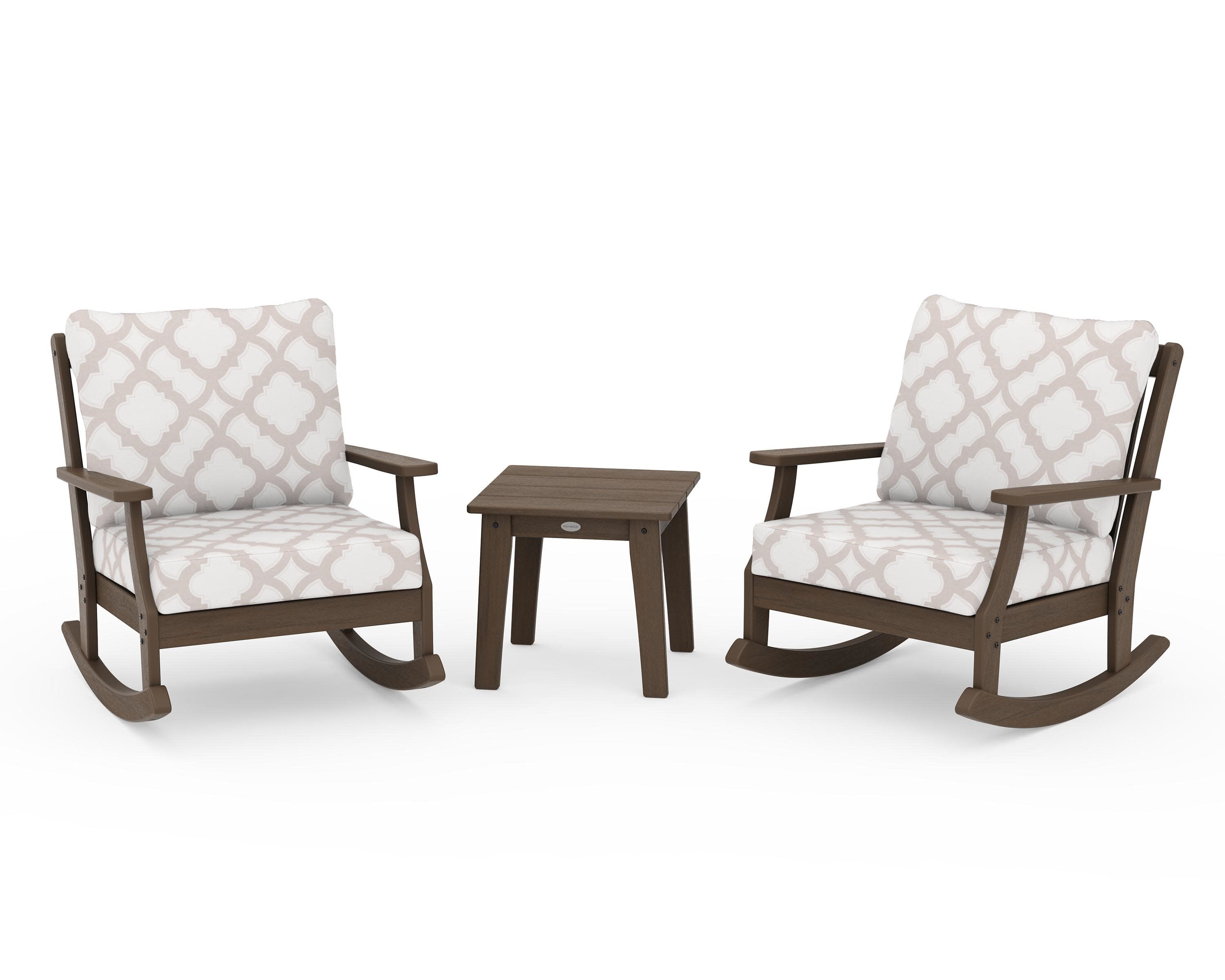 Braxton 3-Piece Deep Seating Rocker Set in Kona / Trellis Dune Burlap