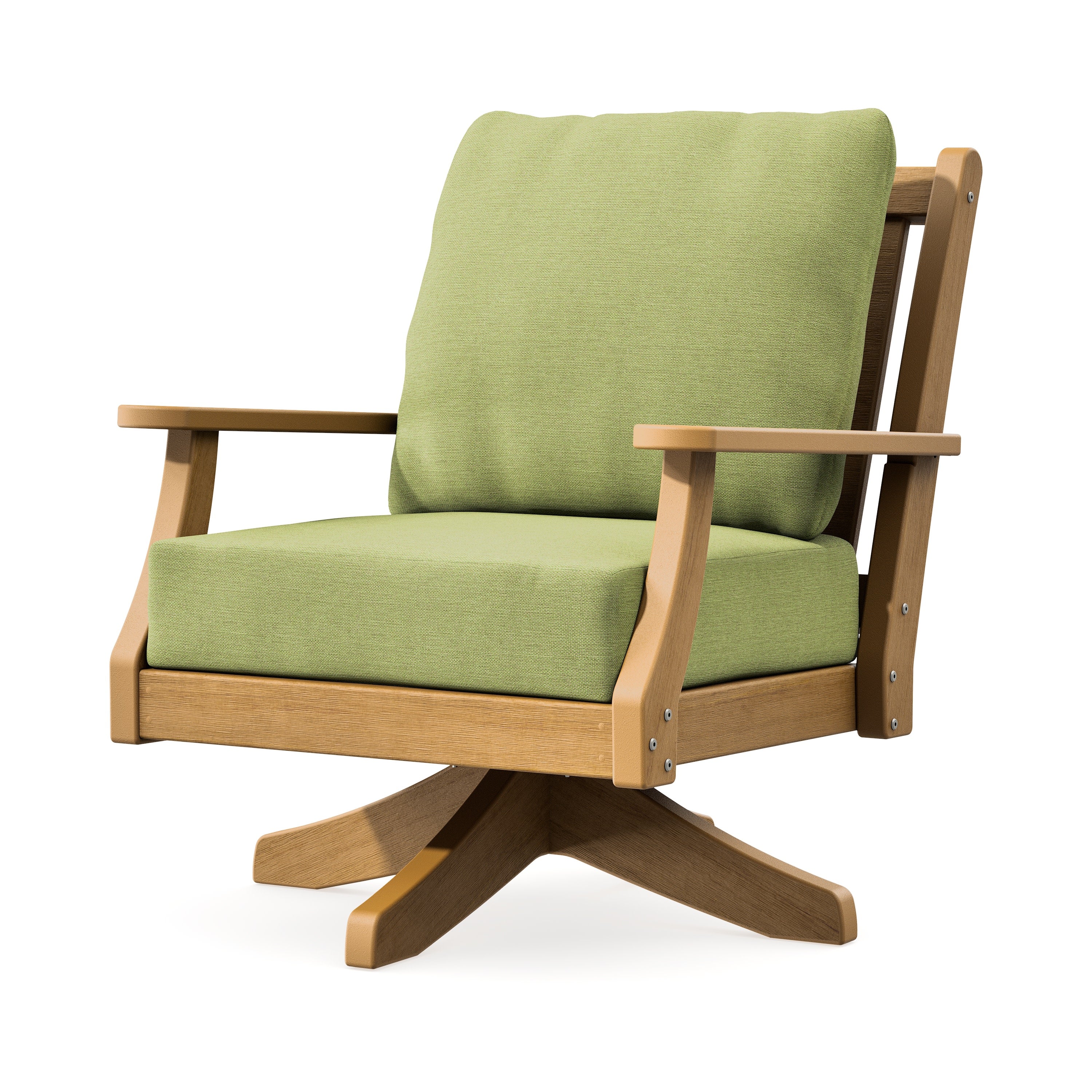 Wovendale Deep Seating Swivel Chair in Natural / Chartreuse Boucle