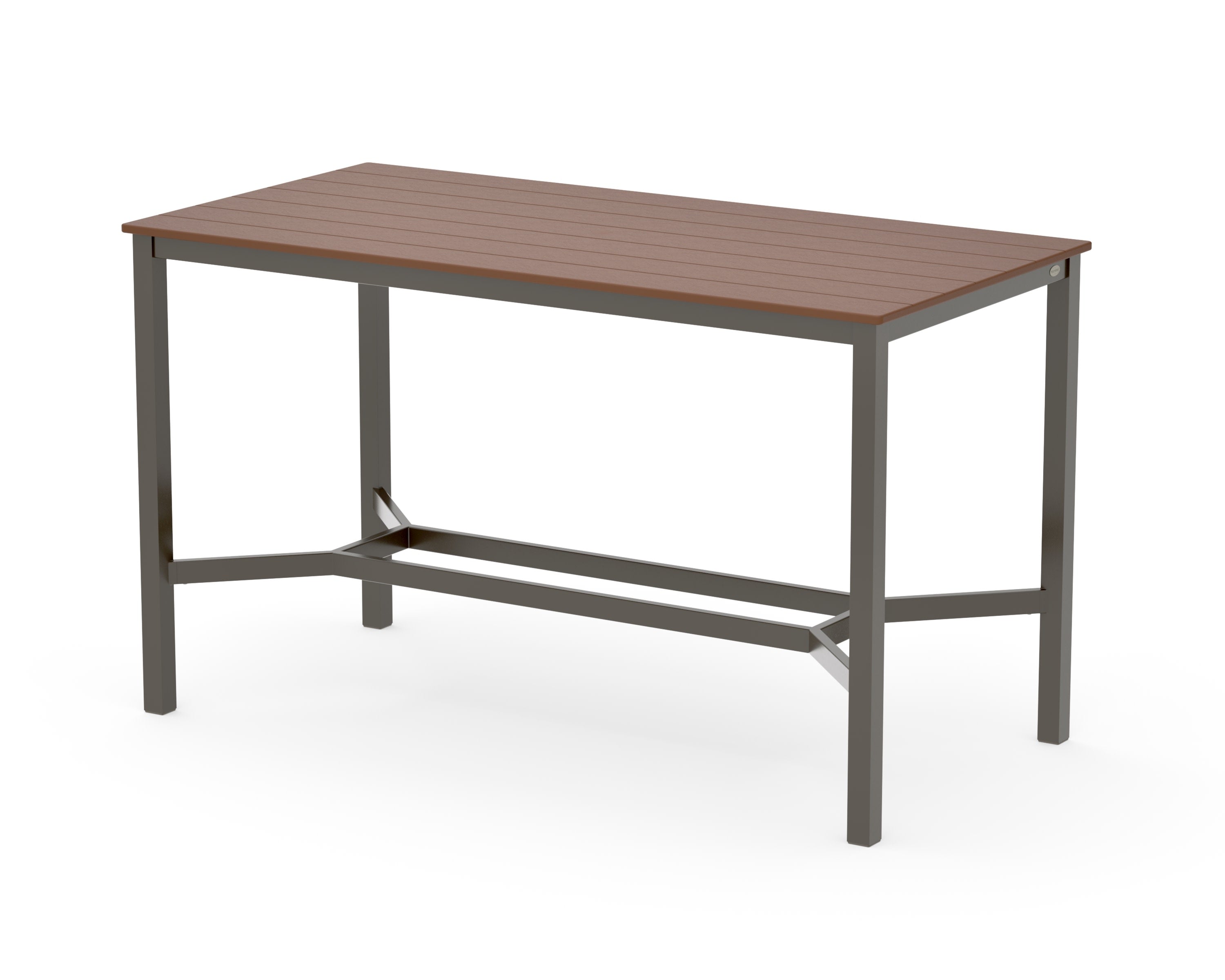 Main Street 36 x 72 Bar Table in Bronze / Teak