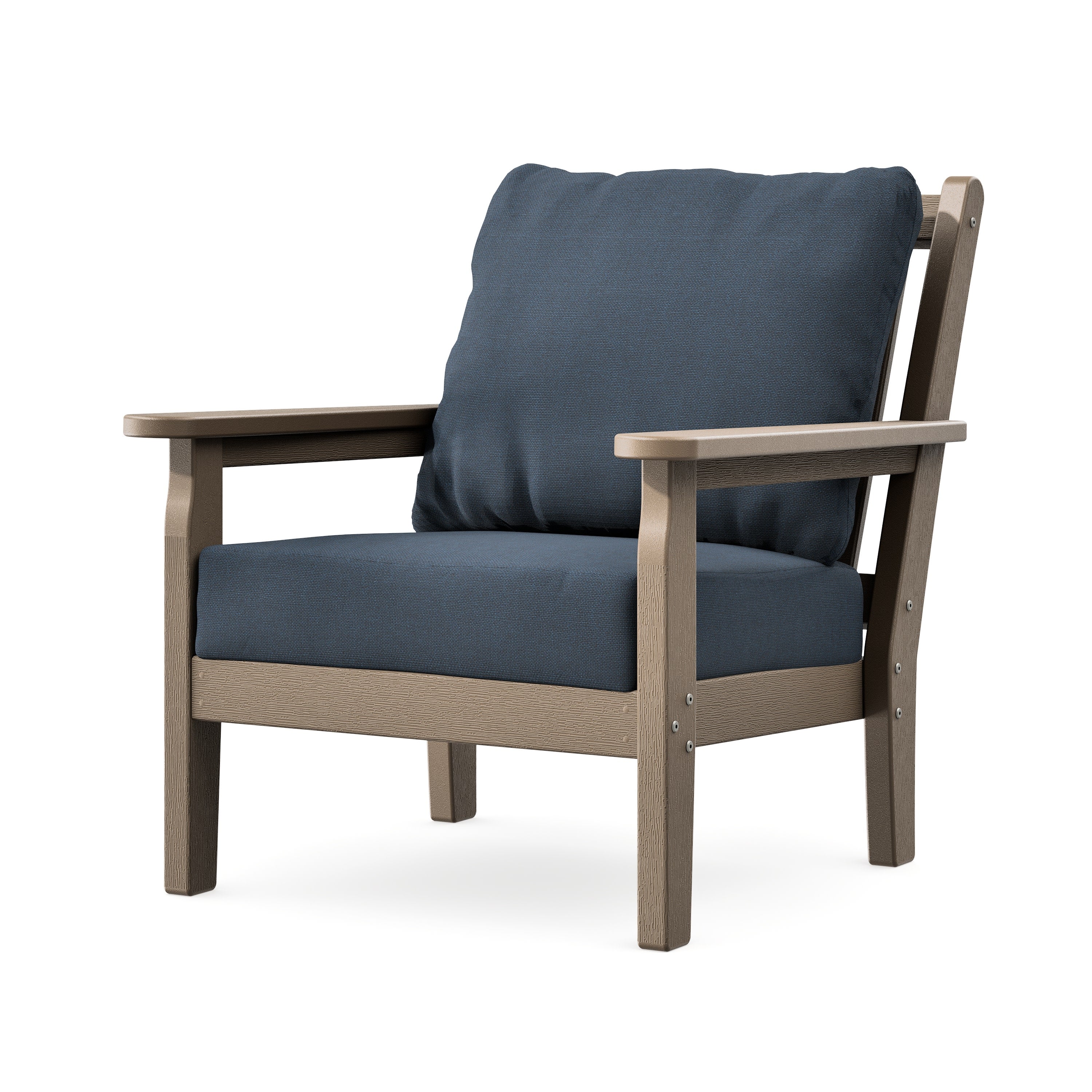 Chippendale Deep Seating Chair in Vintage Sahara / Marine Indigo