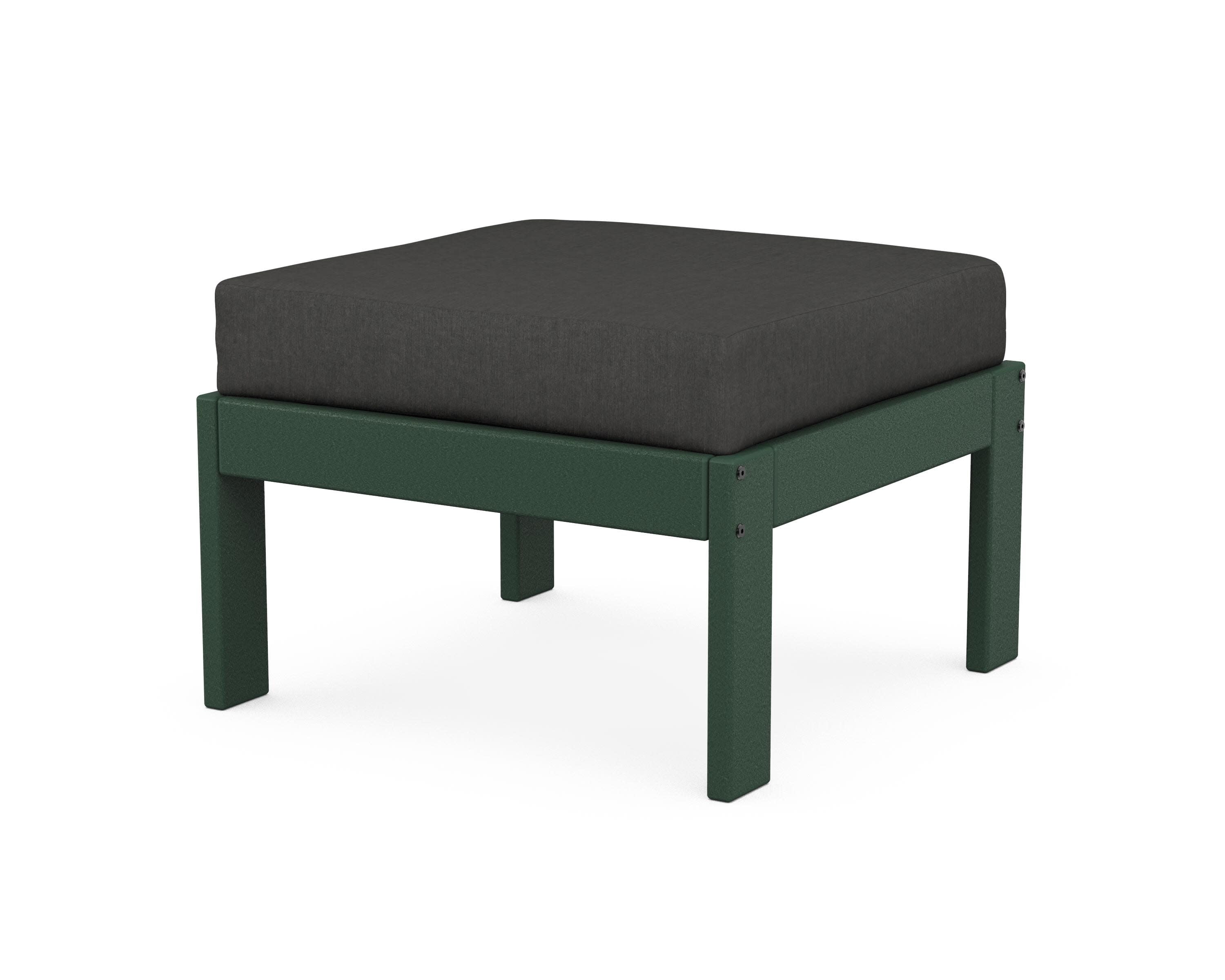 Vineyard Modular Ottoman in Green / Spectrum Carbon
