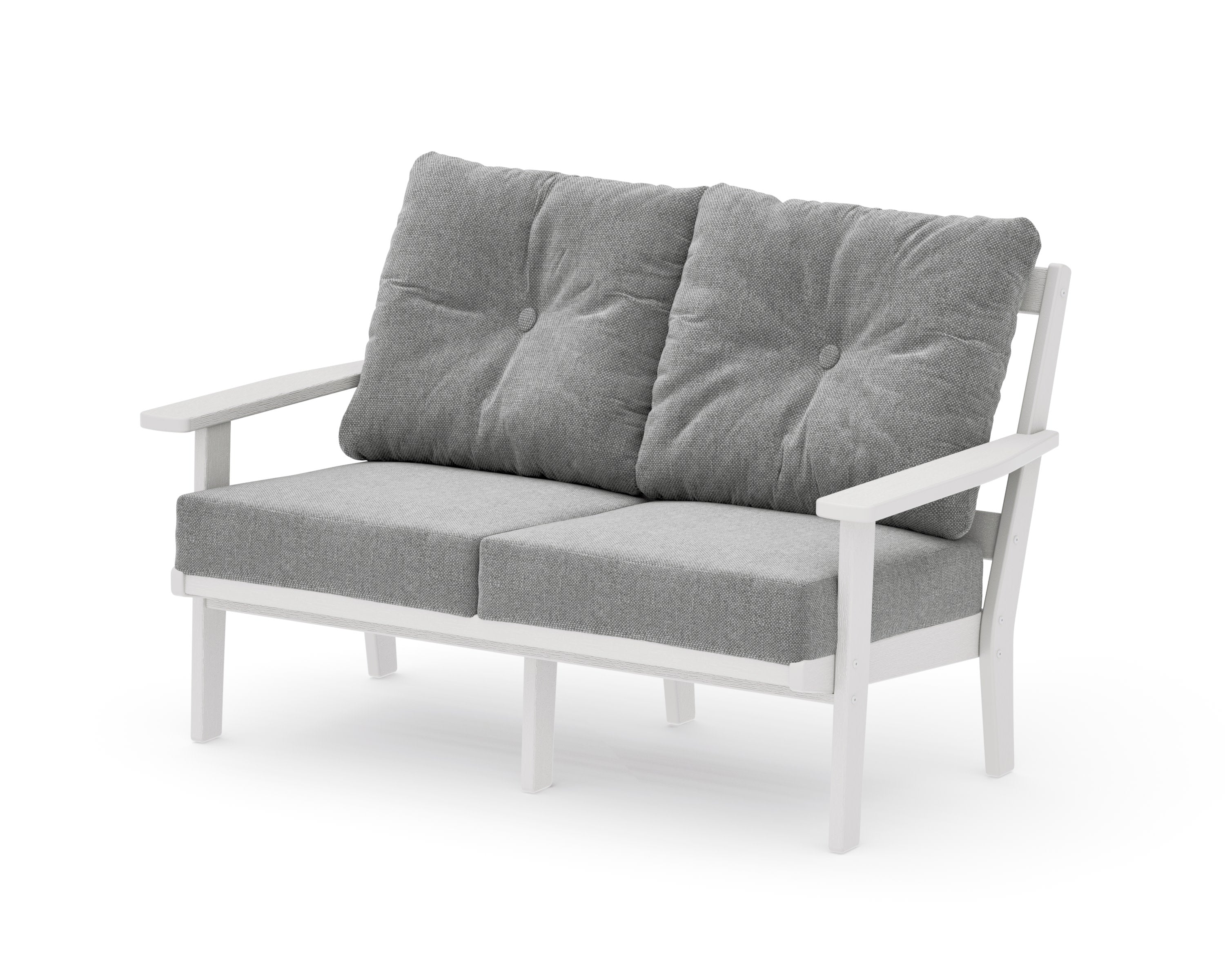 Oxford Deep SeatingLoveseat in Vintage White / Grey Mist