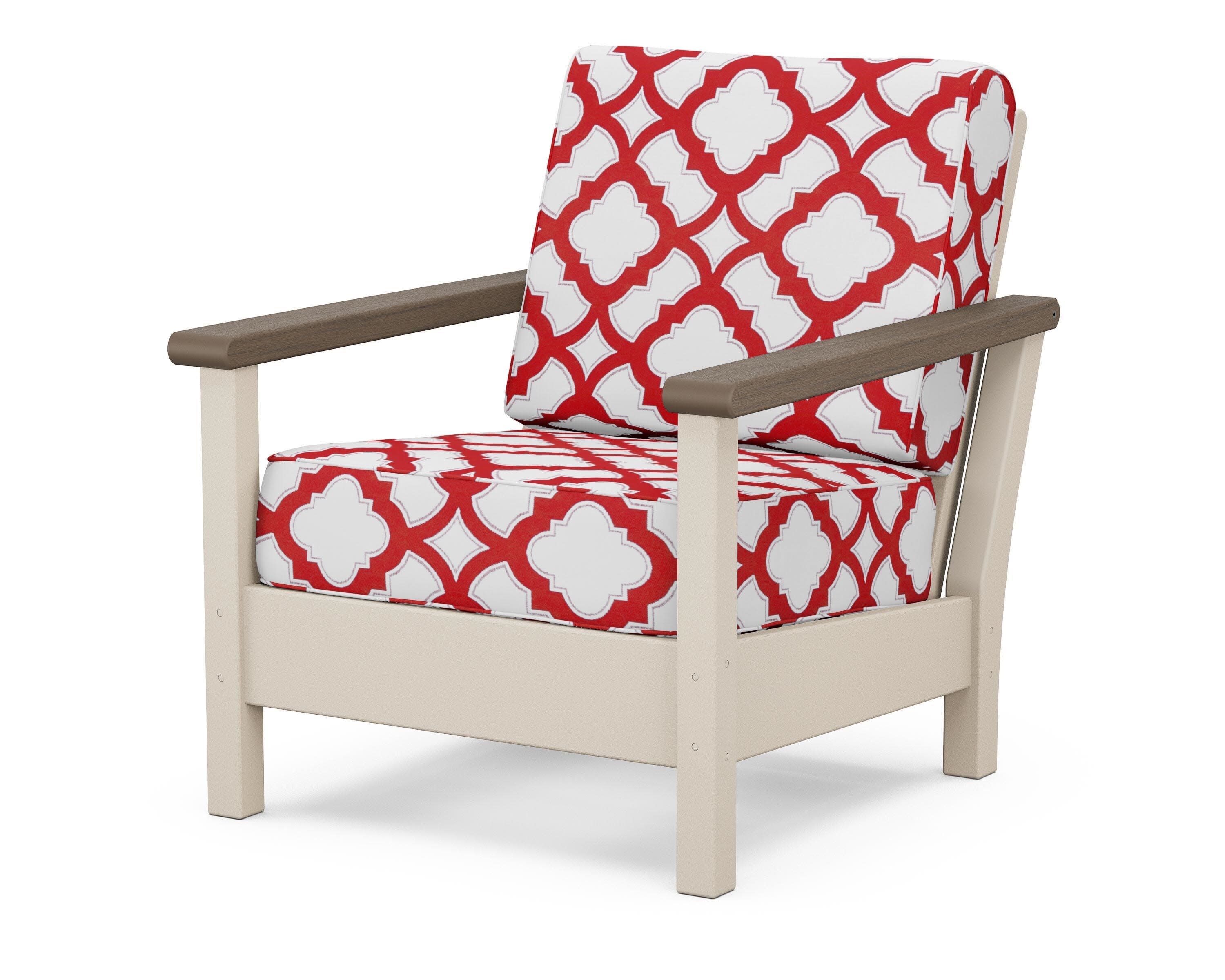 Harbour Deep Seating Chair in Sand / Kona / Trellis Crimson