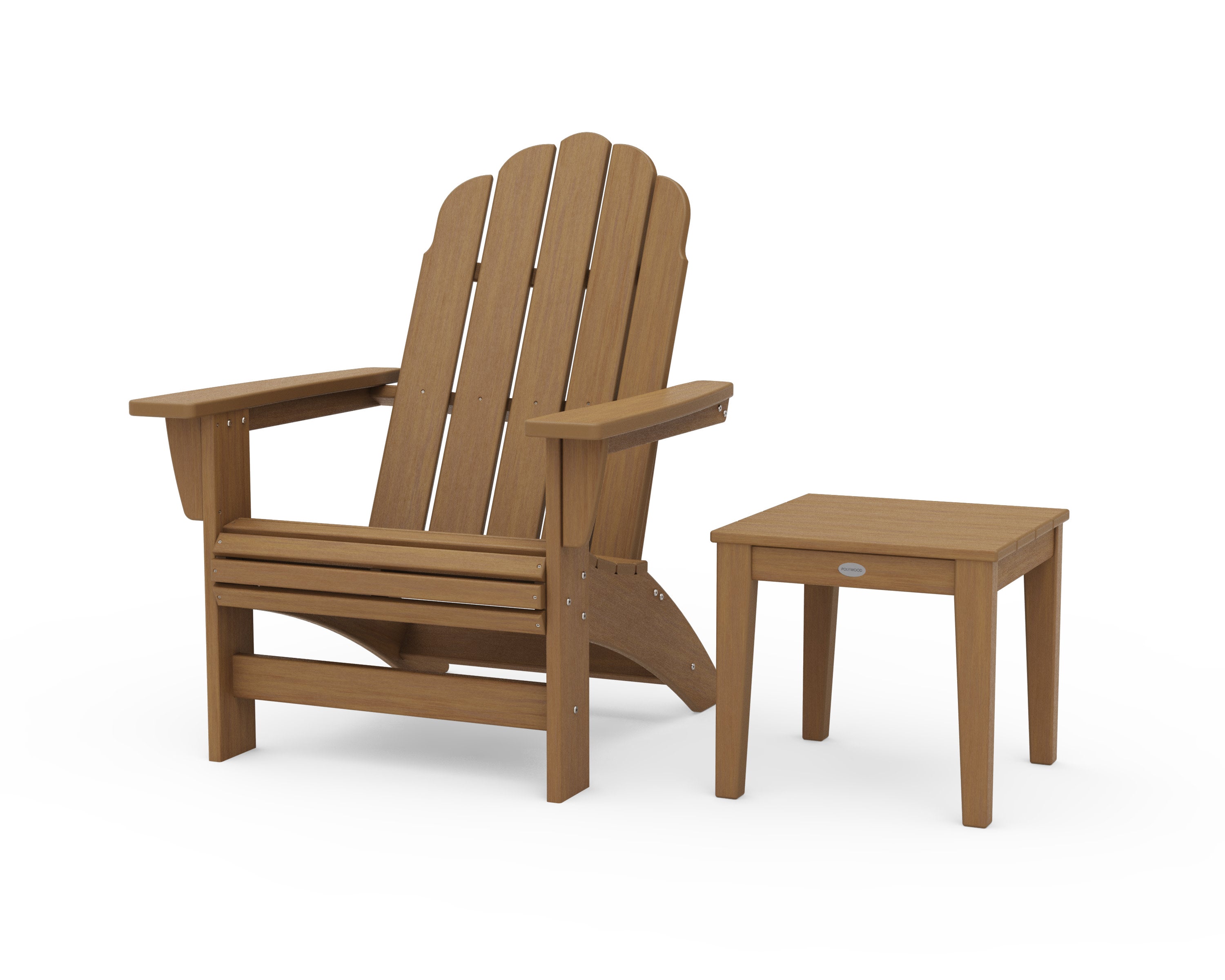 Vineyard Grand Adirondack Chair with Side Table in Natural