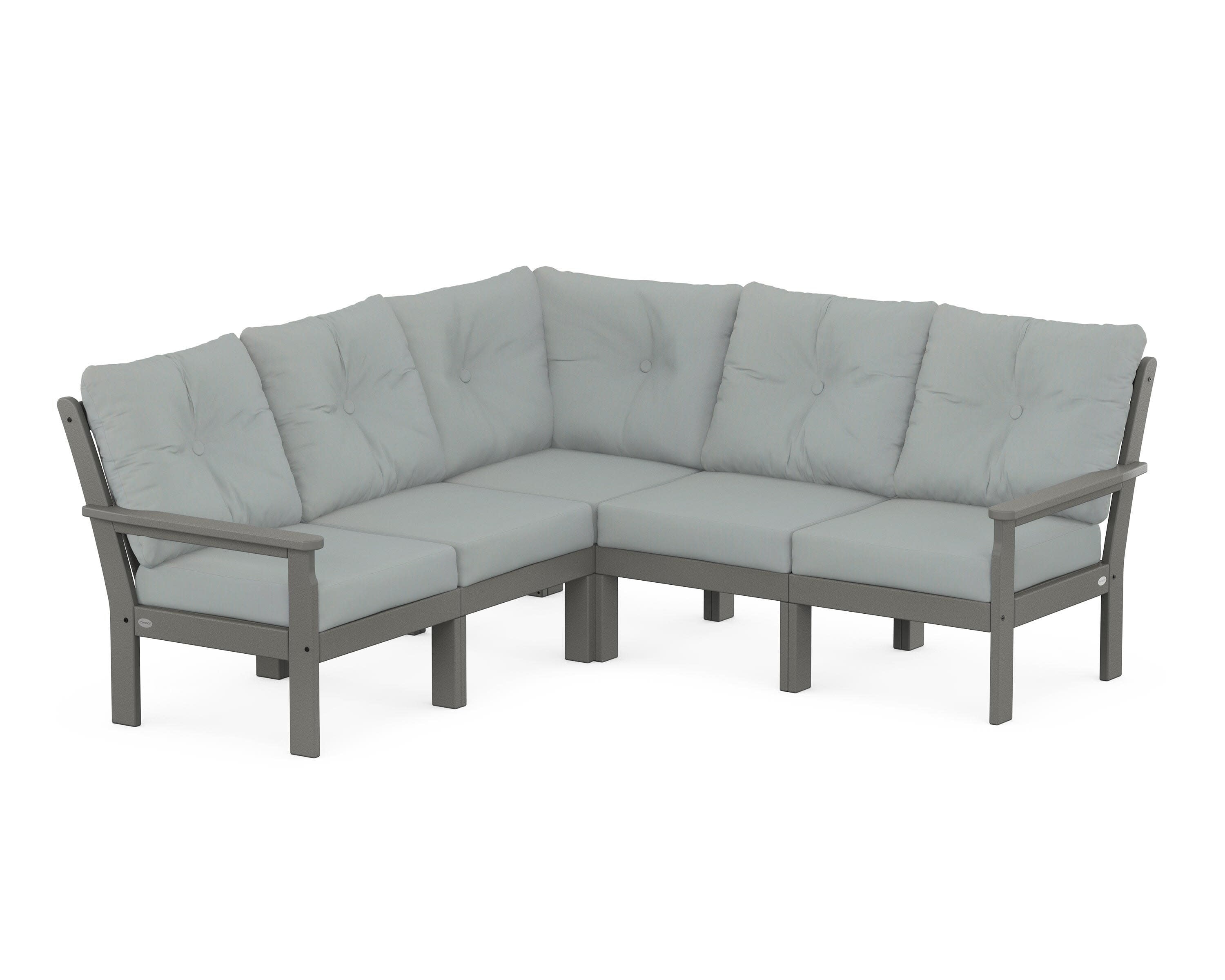 Vineyard 5-Piece Sectional in Slate Grey / Spa