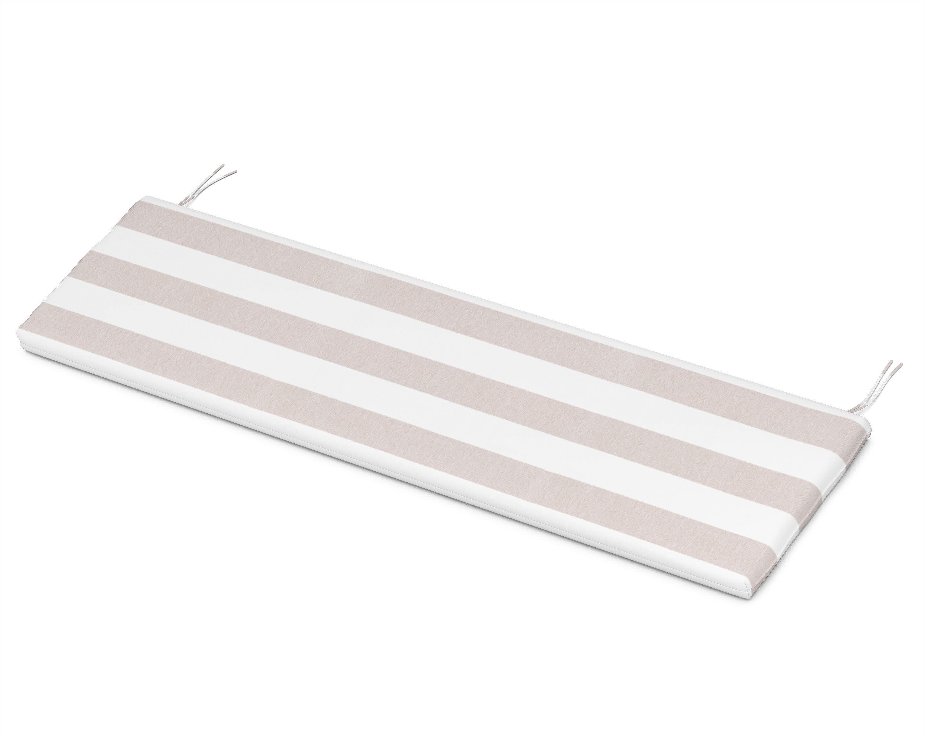 Bench Seat Cushion - 17.5"D x 55"W x 2.5"H in Cabana Stripe Dune Burlap