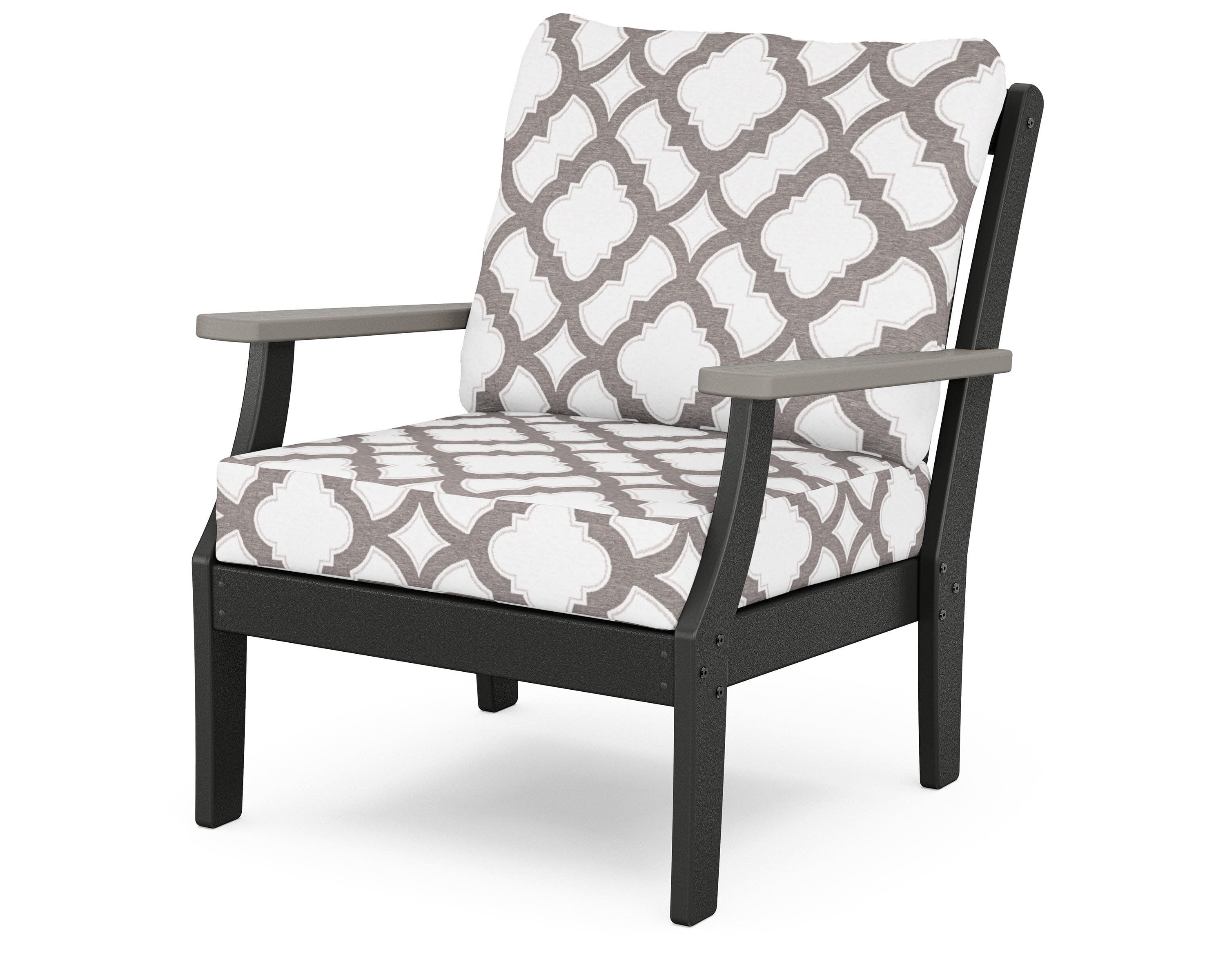 Braxton Deep Seating Chair in Black / Driftwood / Trellis Grey Mist