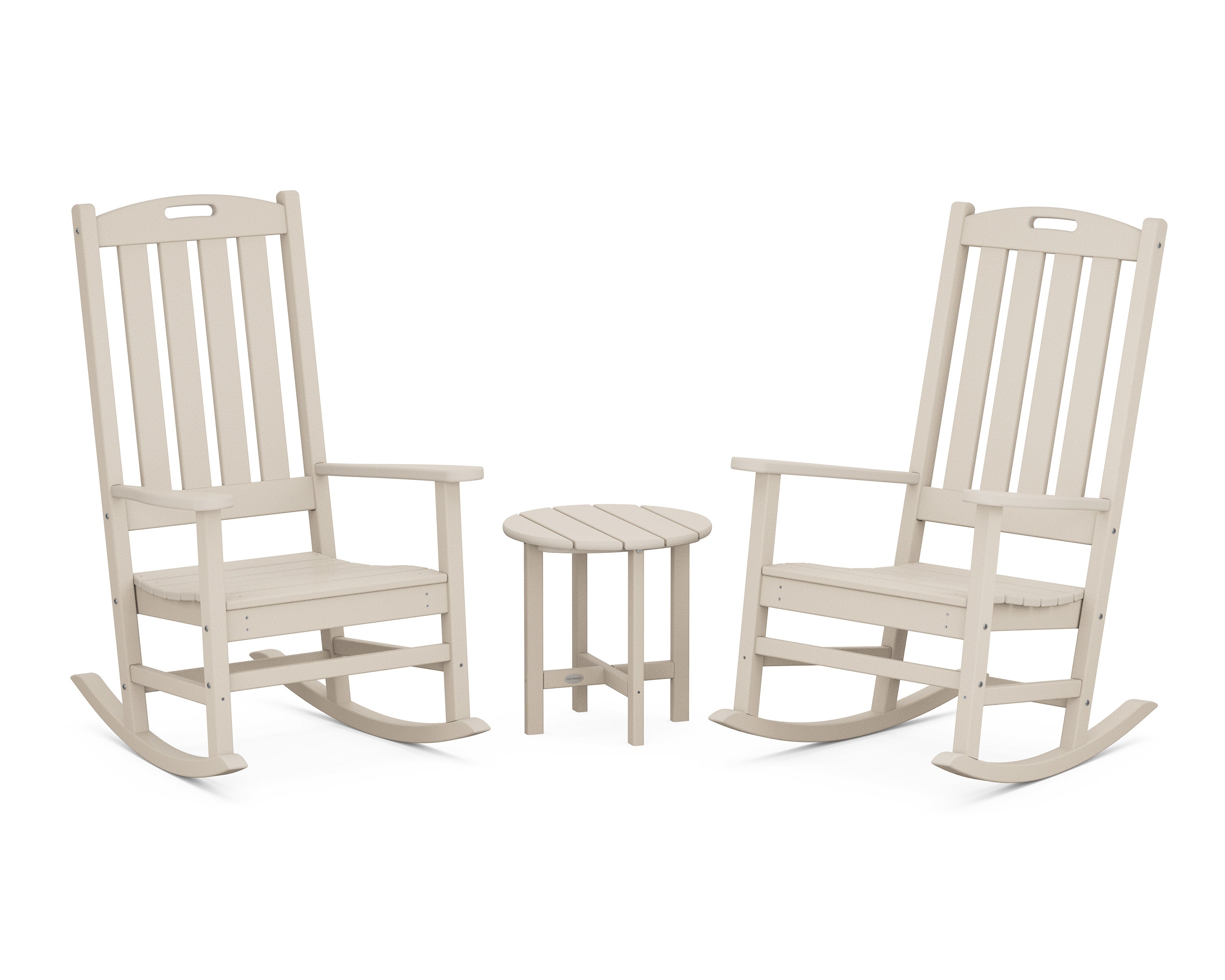 Nautical 3-Piece Porch Rocking Chair Set in Sand