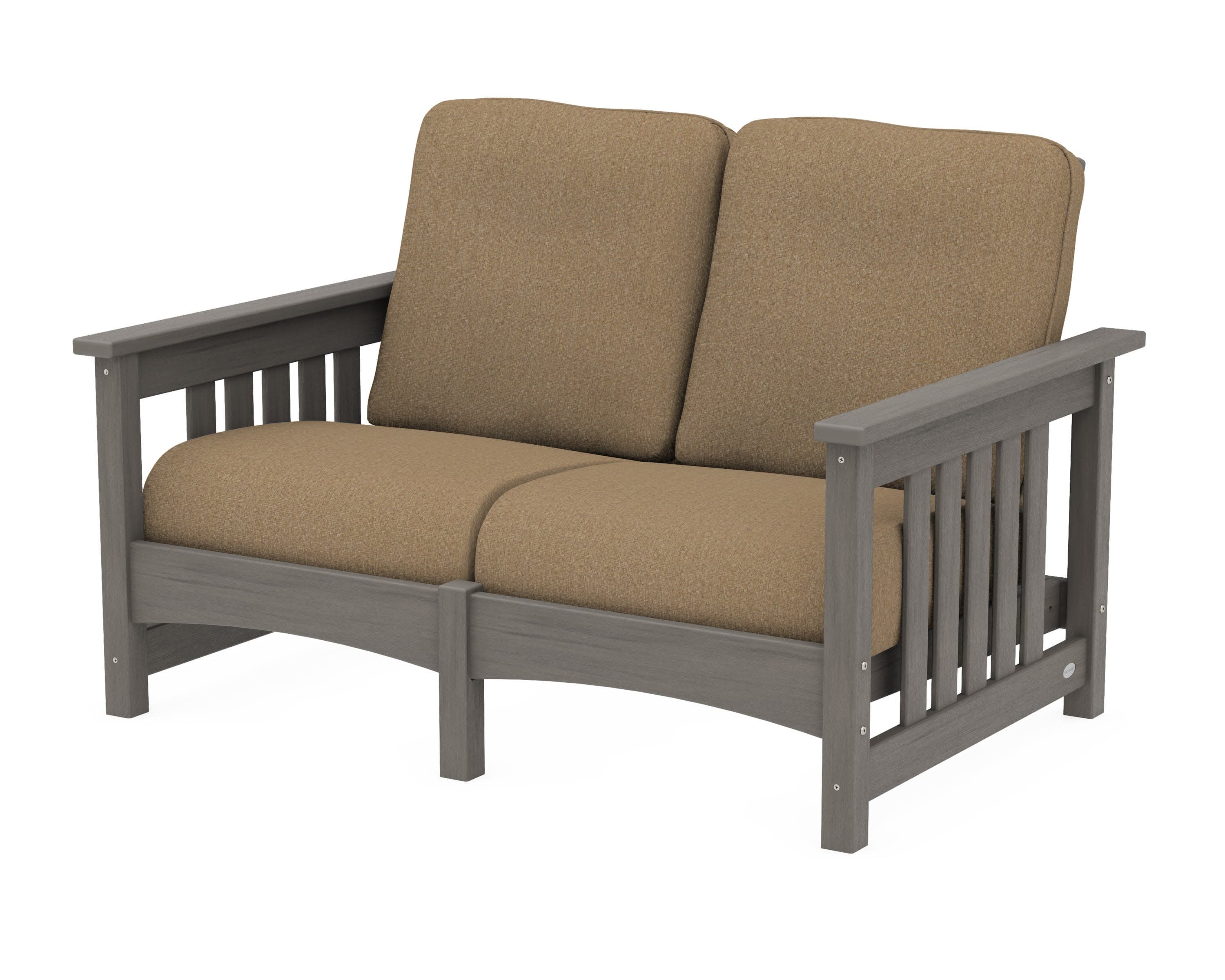 Club Mission Loveseat in Driftwood / Sesame