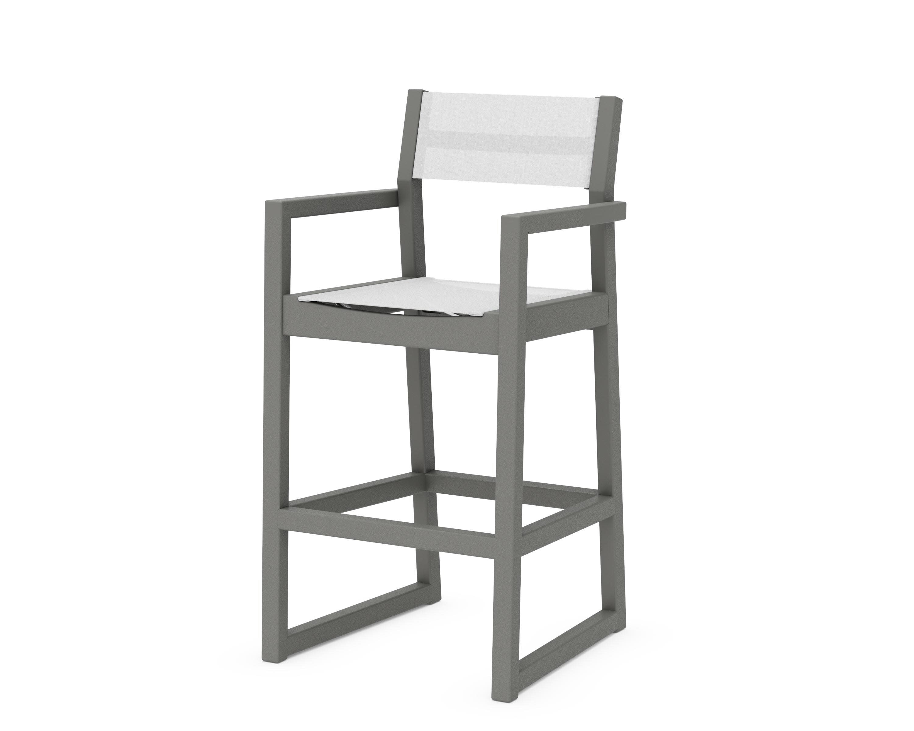 EDGE Sling Bar Arm Chair in Slate Grey / White Sling