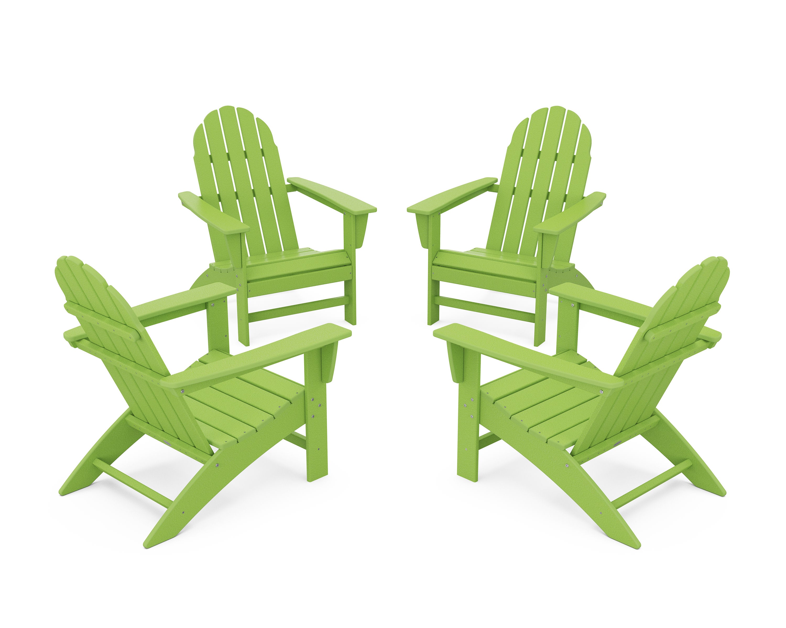 Vineyard 4-Piece Adirondack Conversation Set in Lime
