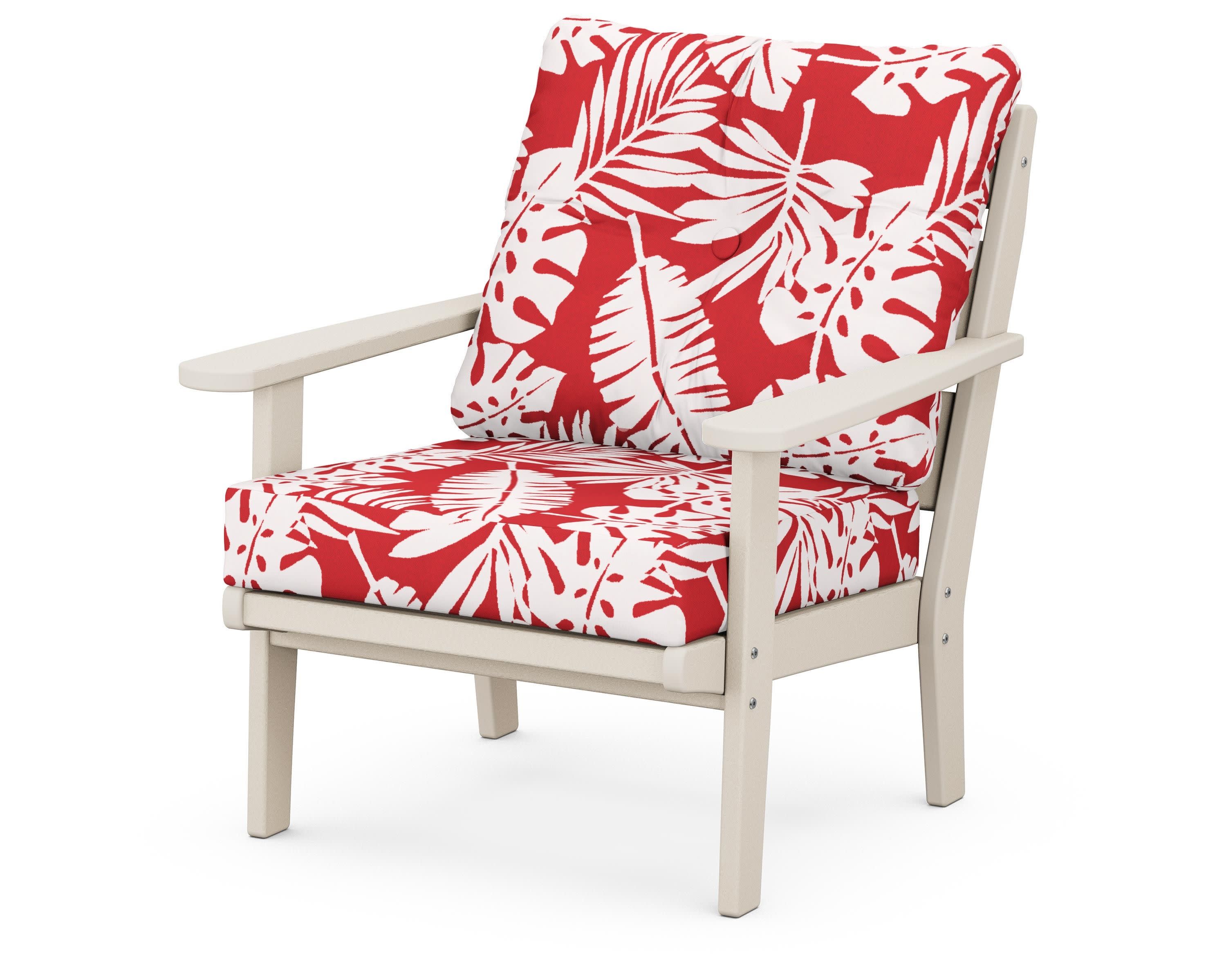 Lakeside Deep Seating Chair in Sand / Leaf Crimson