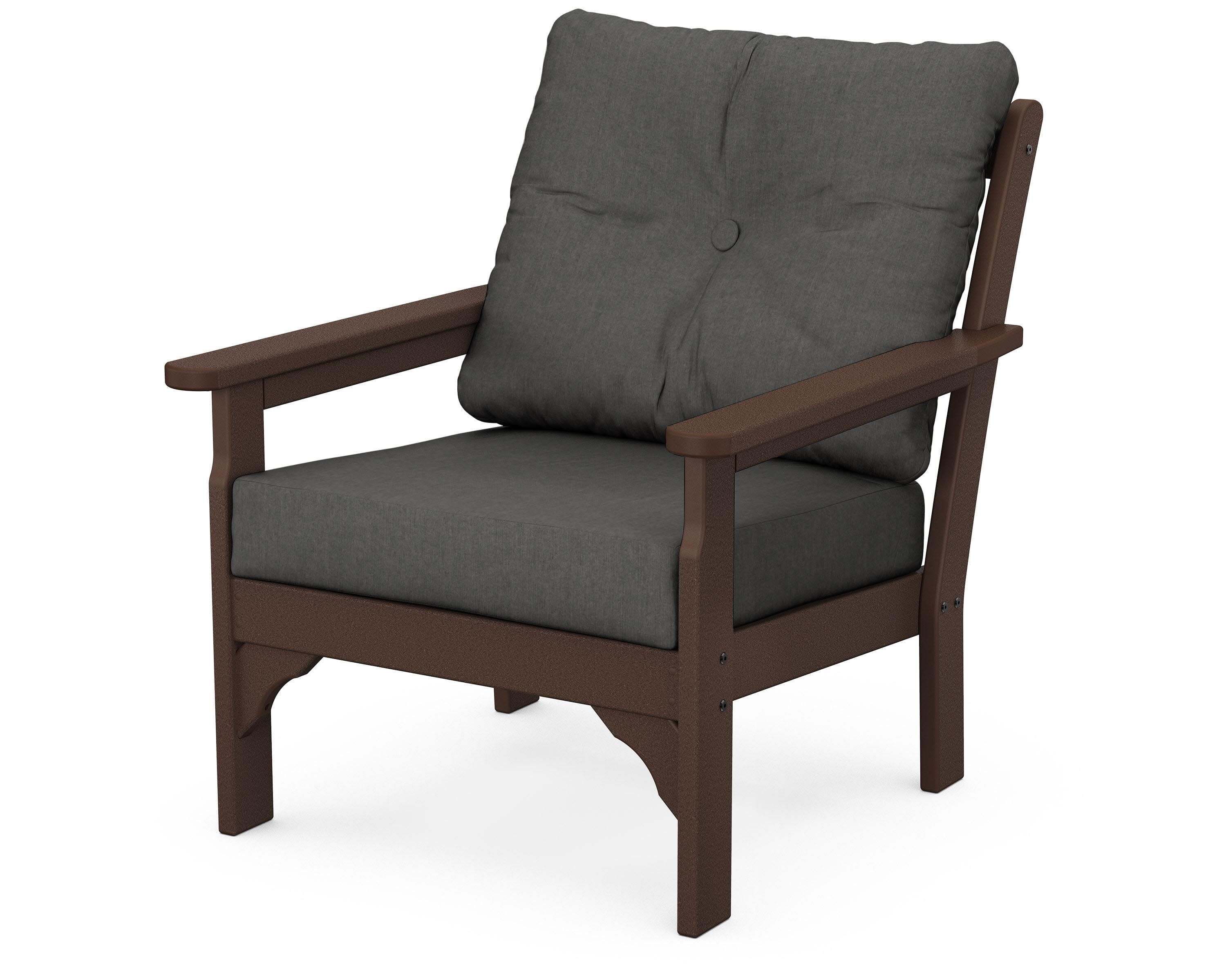 Vineyard Deep Seating Chair in Mahogany / Spectrum Carbon