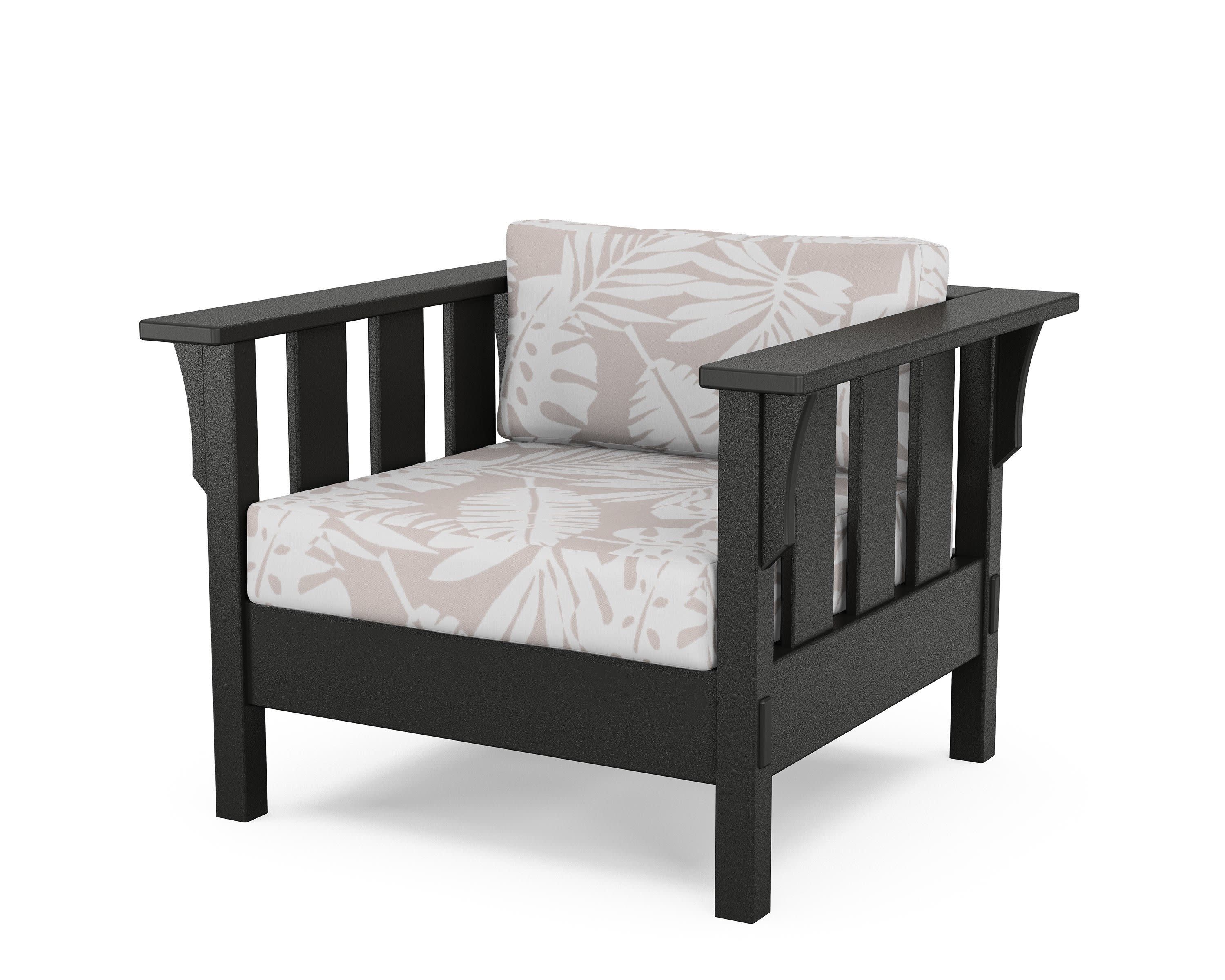 Acadia Deep Seating Chair in Black / Leaf Dune Burlap