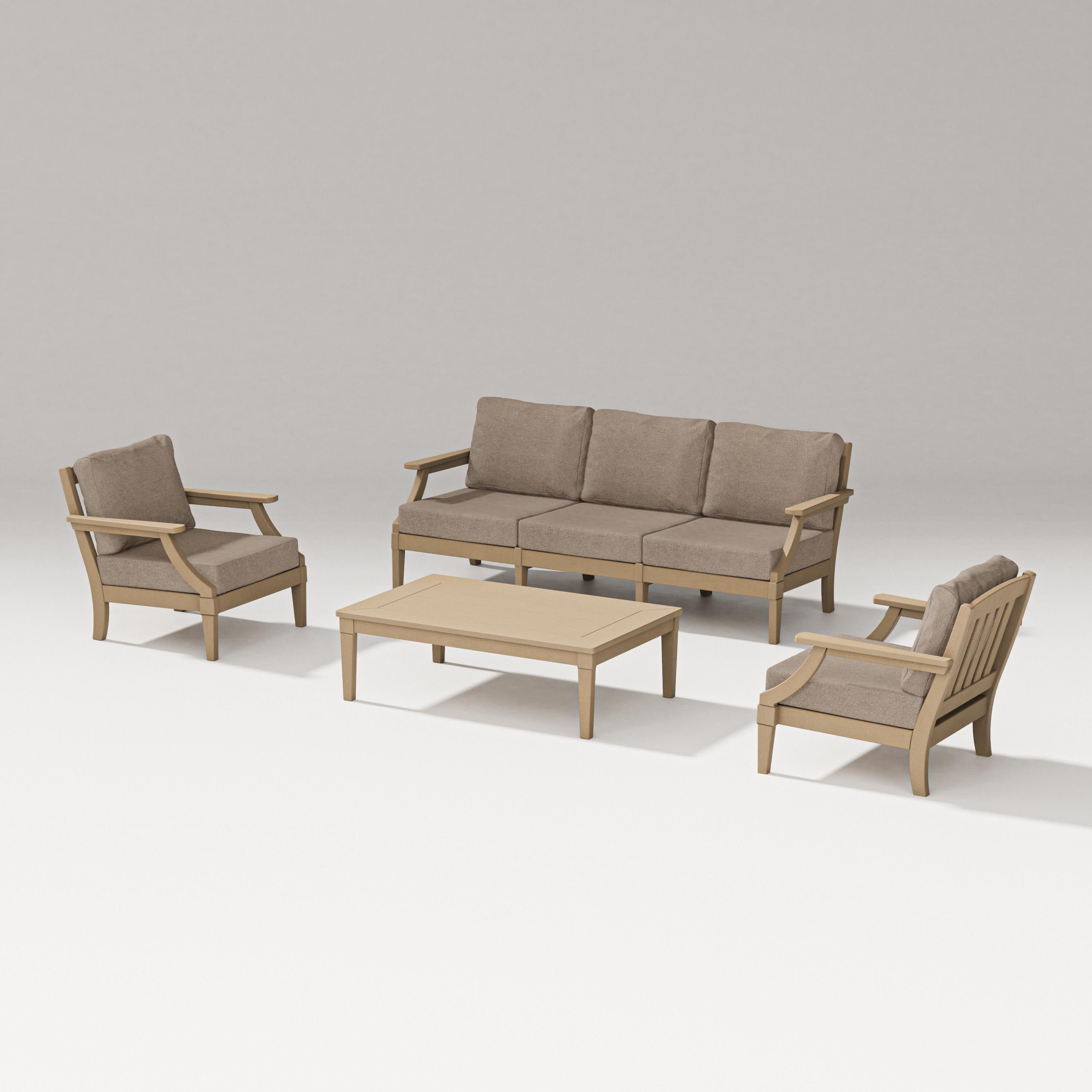 Estate 4-Piece Lounge Sofa Set in Vintage Sahara / Spiced Burlap