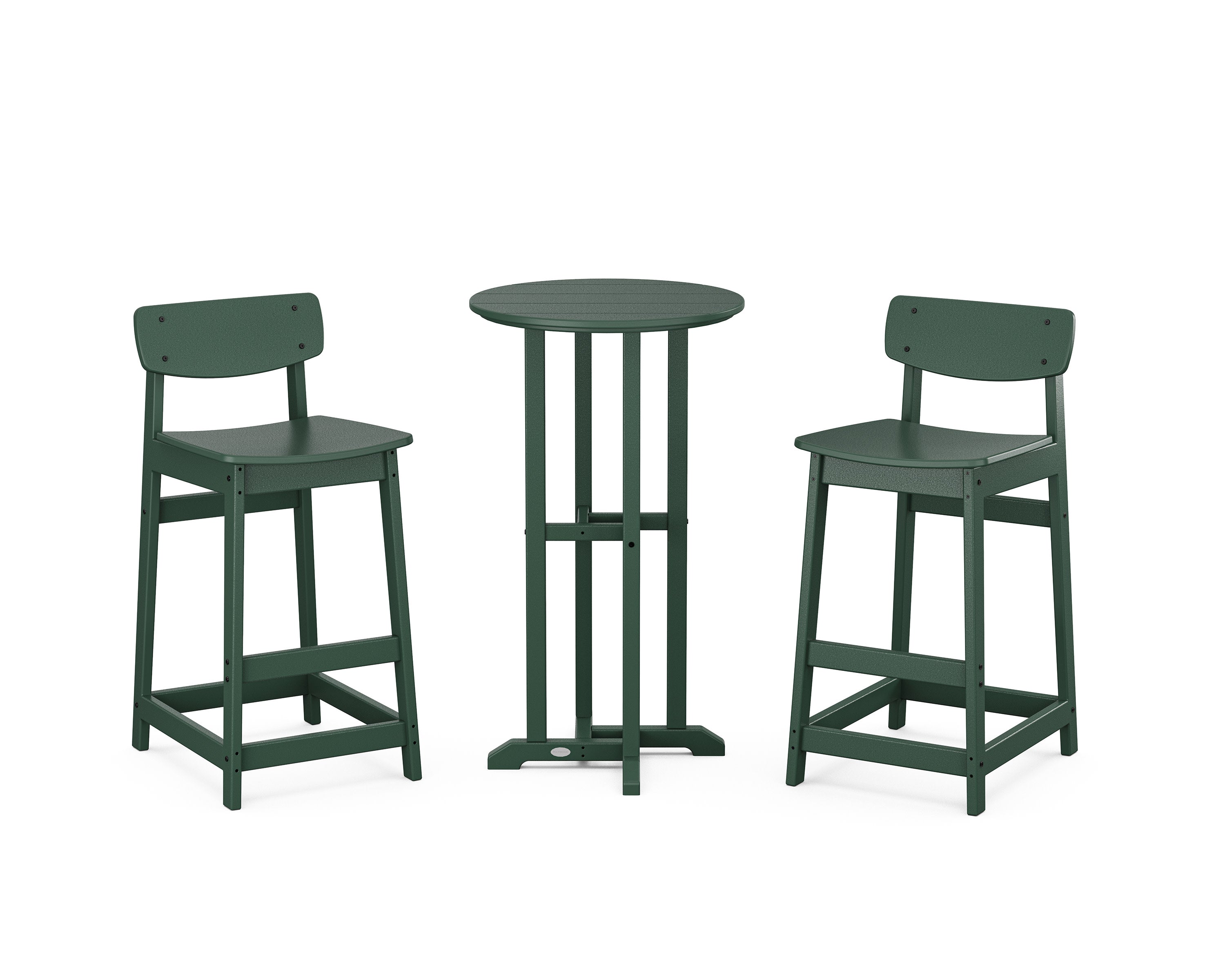 Modern Studio Urban Lowback Bar Chair 3-Piece Bistro Set in Green