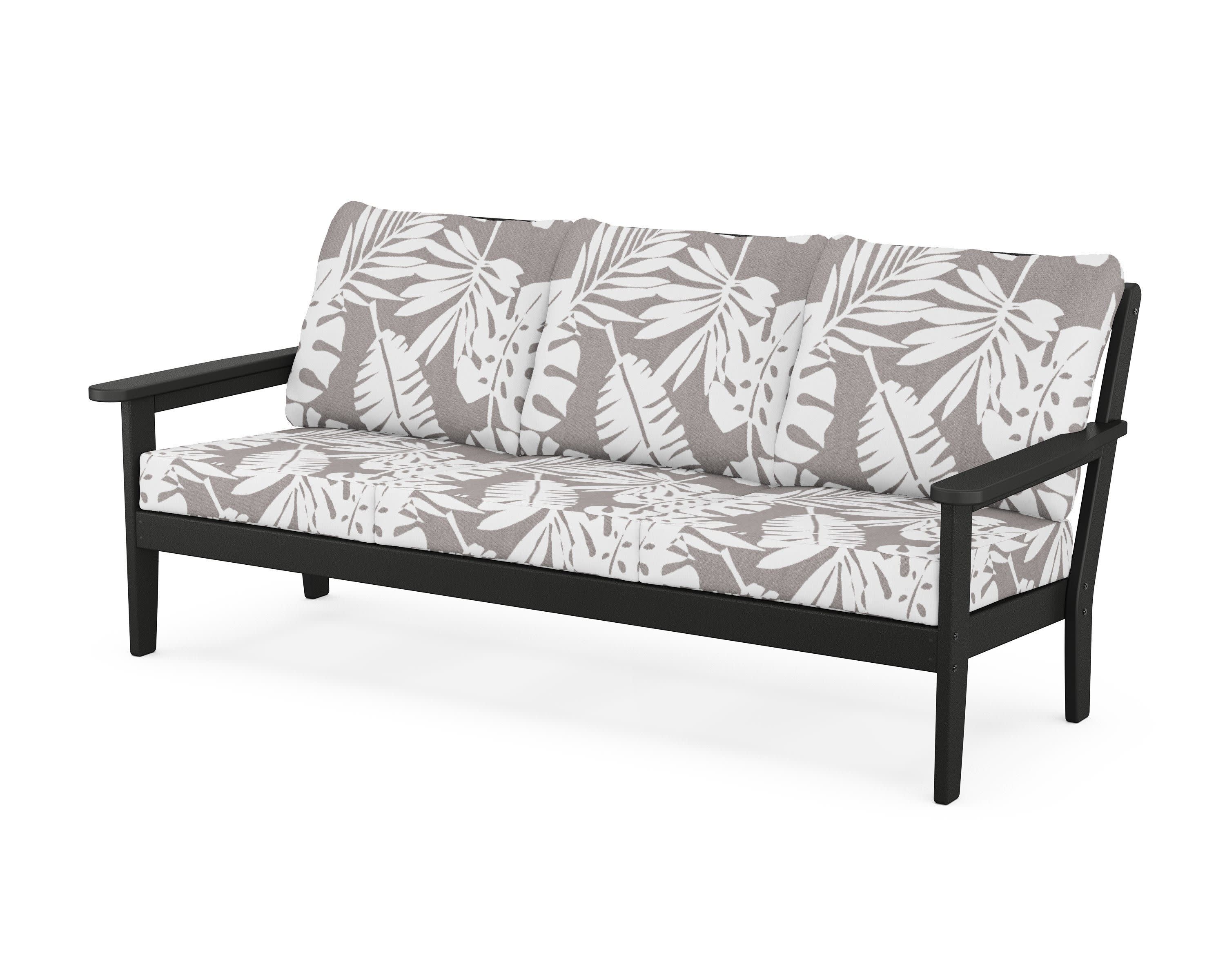 Cottage Deep Seating Sofa in Black / Leaf Grey Mist