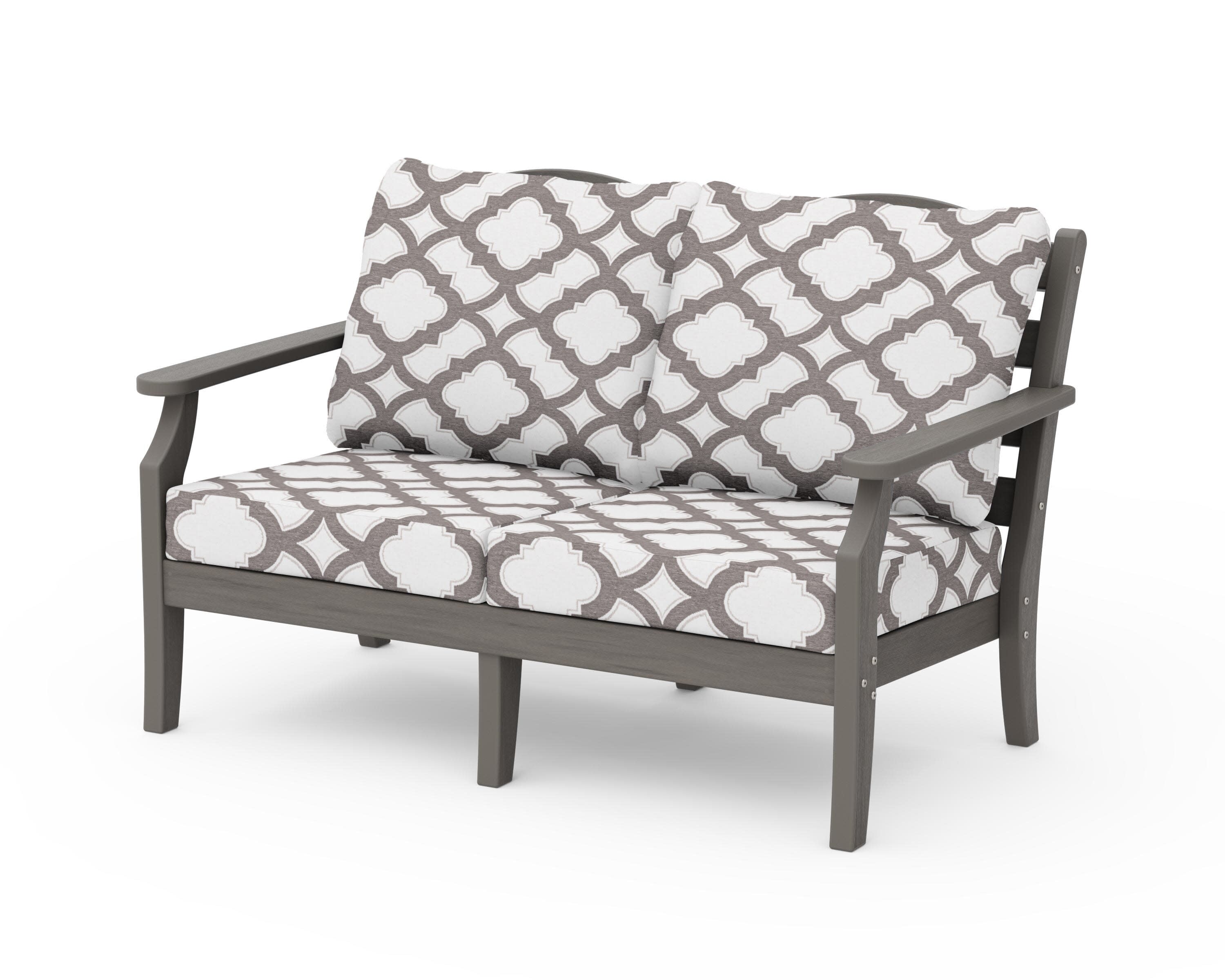 Savannah Deep Seating Loveseat in Driftwood / Trellis Grey Mist