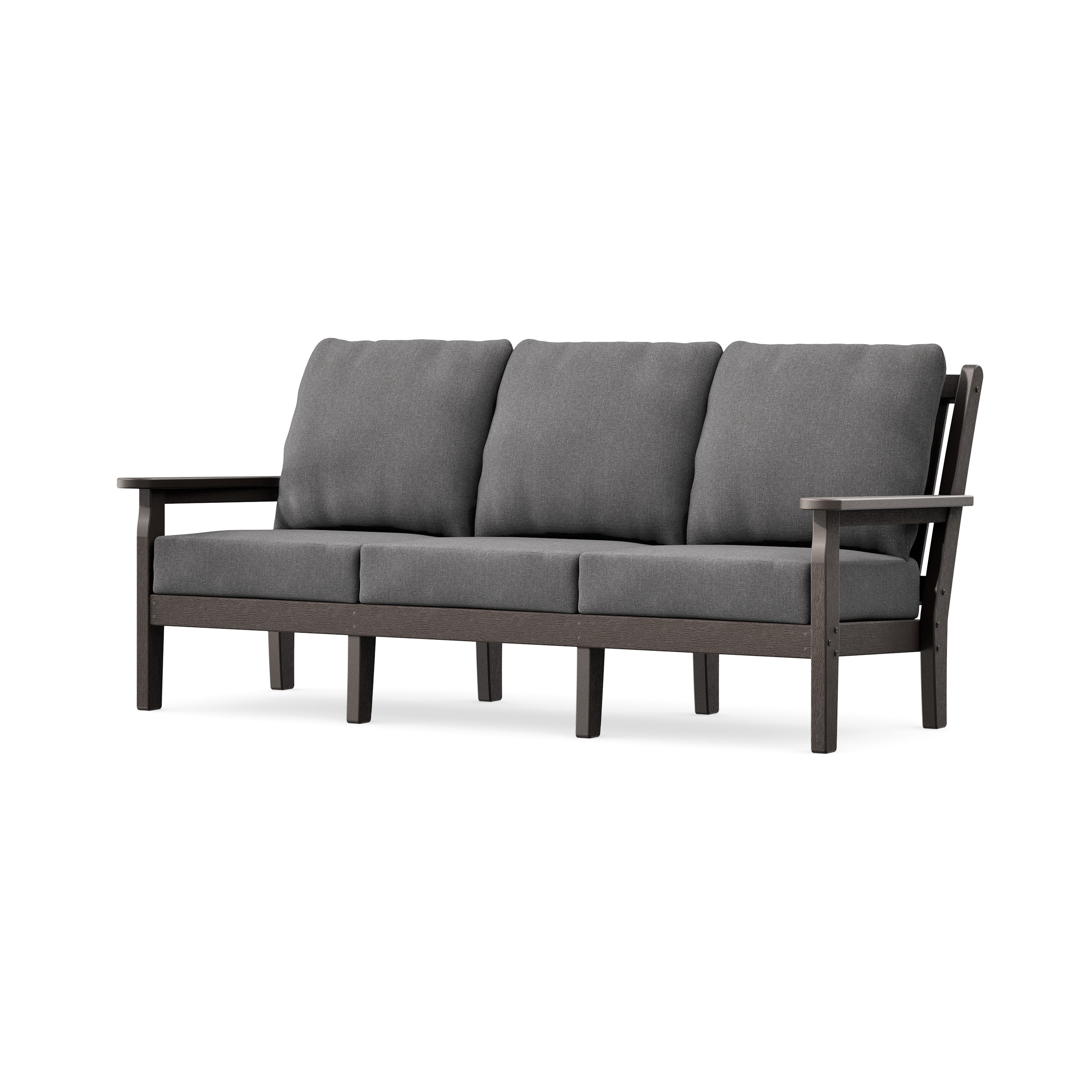 Chippendale Deep Seating Sofa in Vintage Coffee / Ash Charcoal